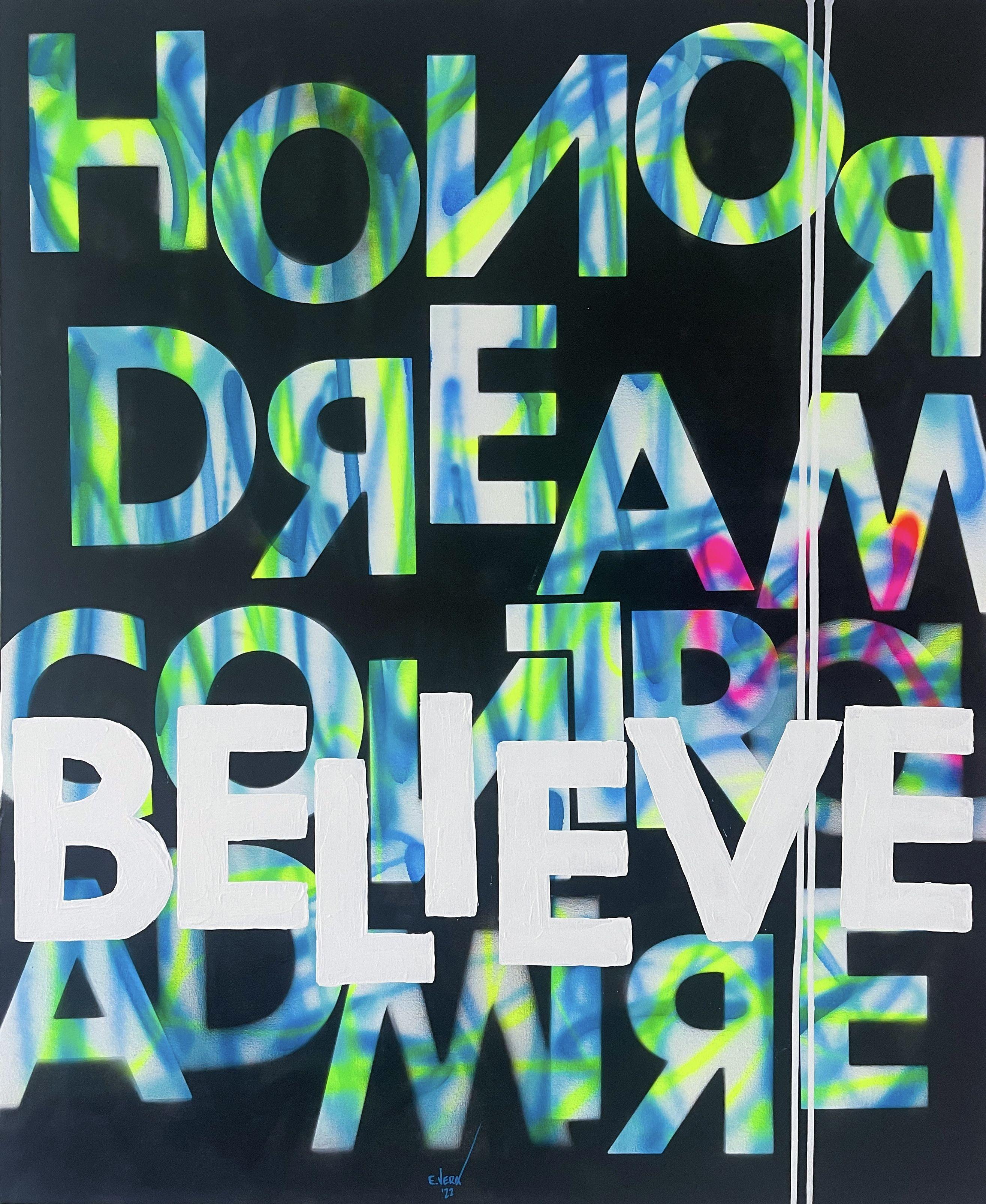 Believe, Gemälde, Acryl auf Leinwand – Painting von Esteban Vera