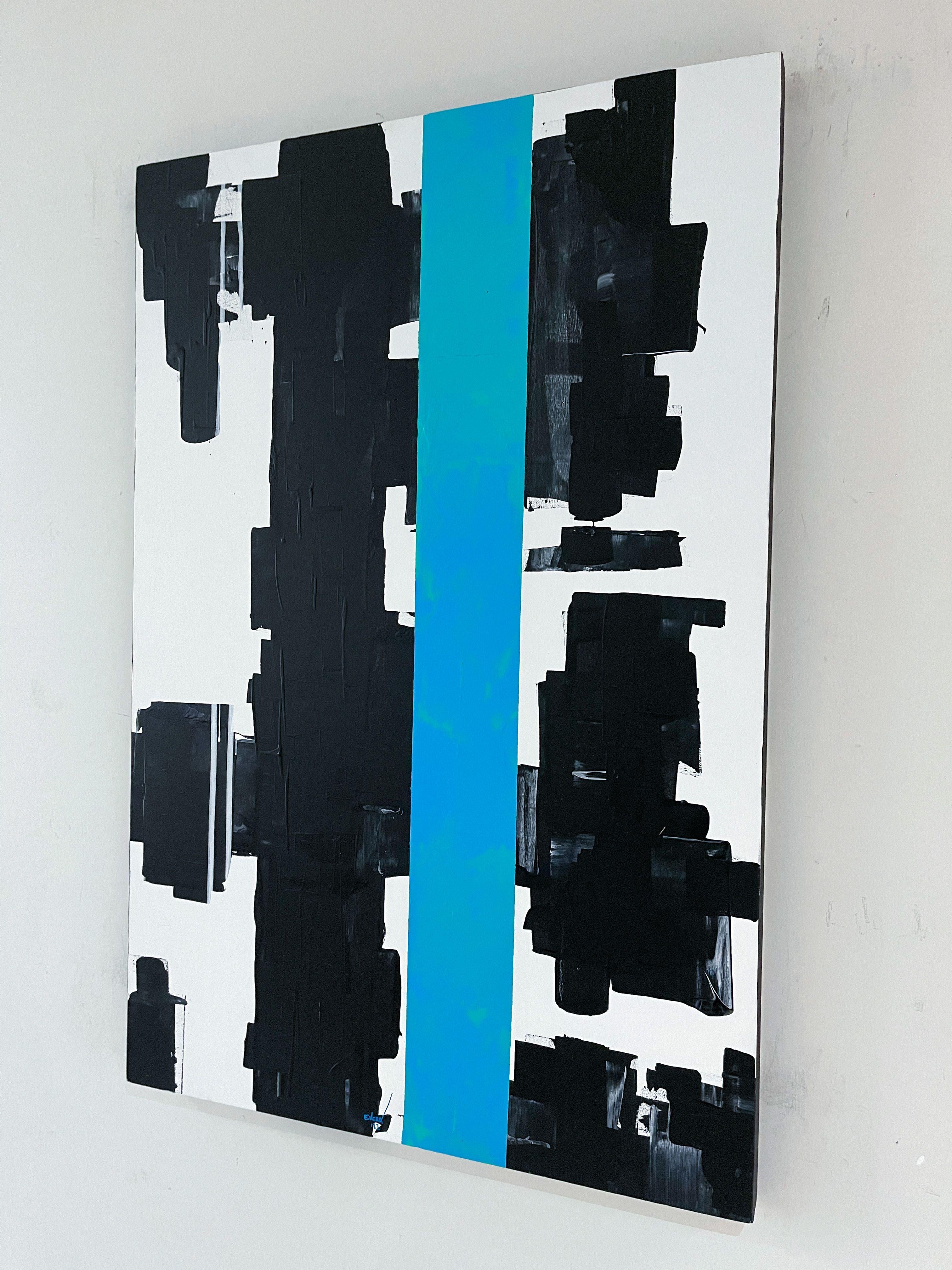 Don't stop, Malerei, Acryl auf Leinwand (Schwarz), Abstract Painting, von Esteban Vera