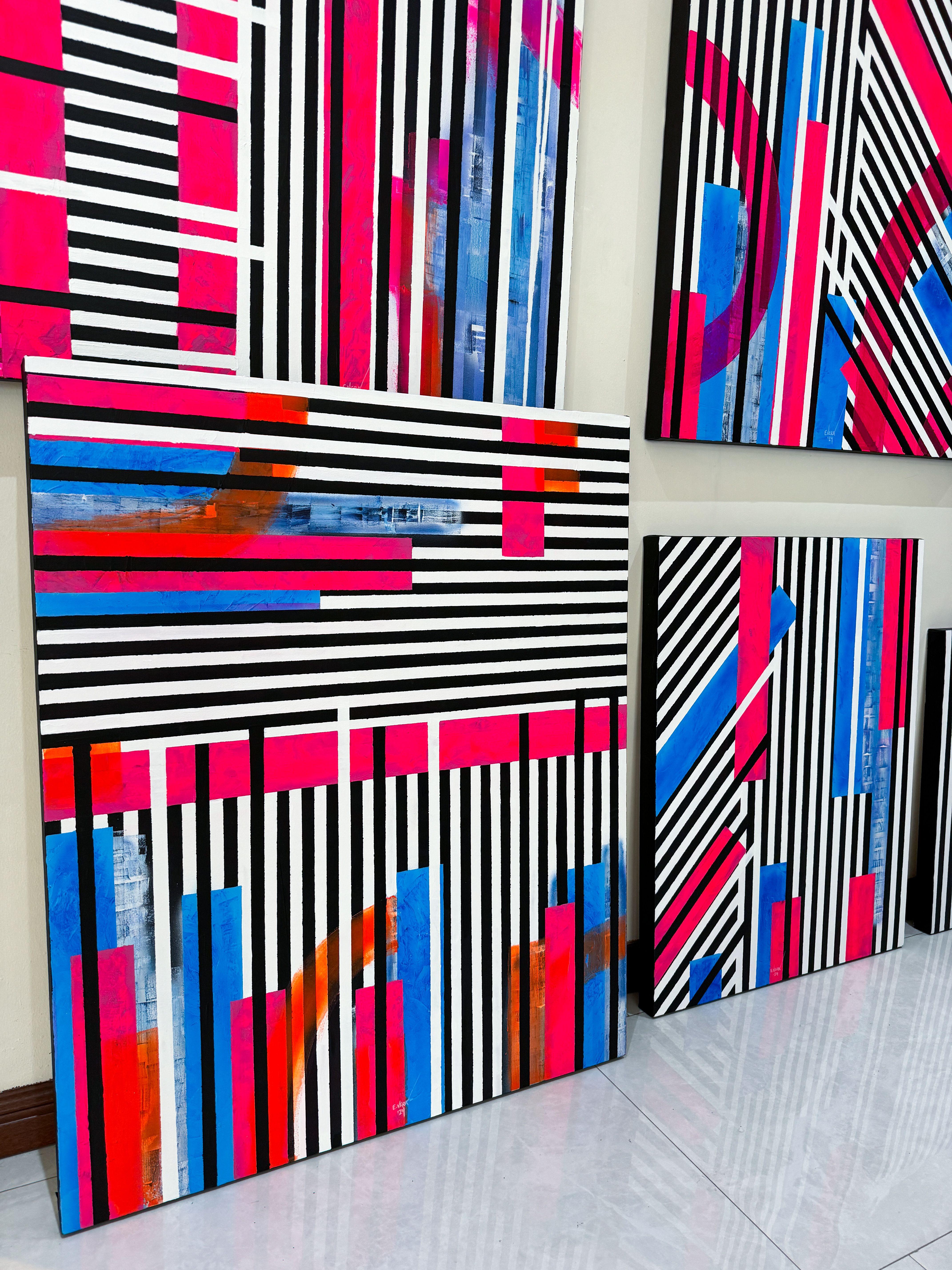 Existenz, Gemälde, Acryl auf Leinwand (Grau), Abstract Painting, von Esteban Vera