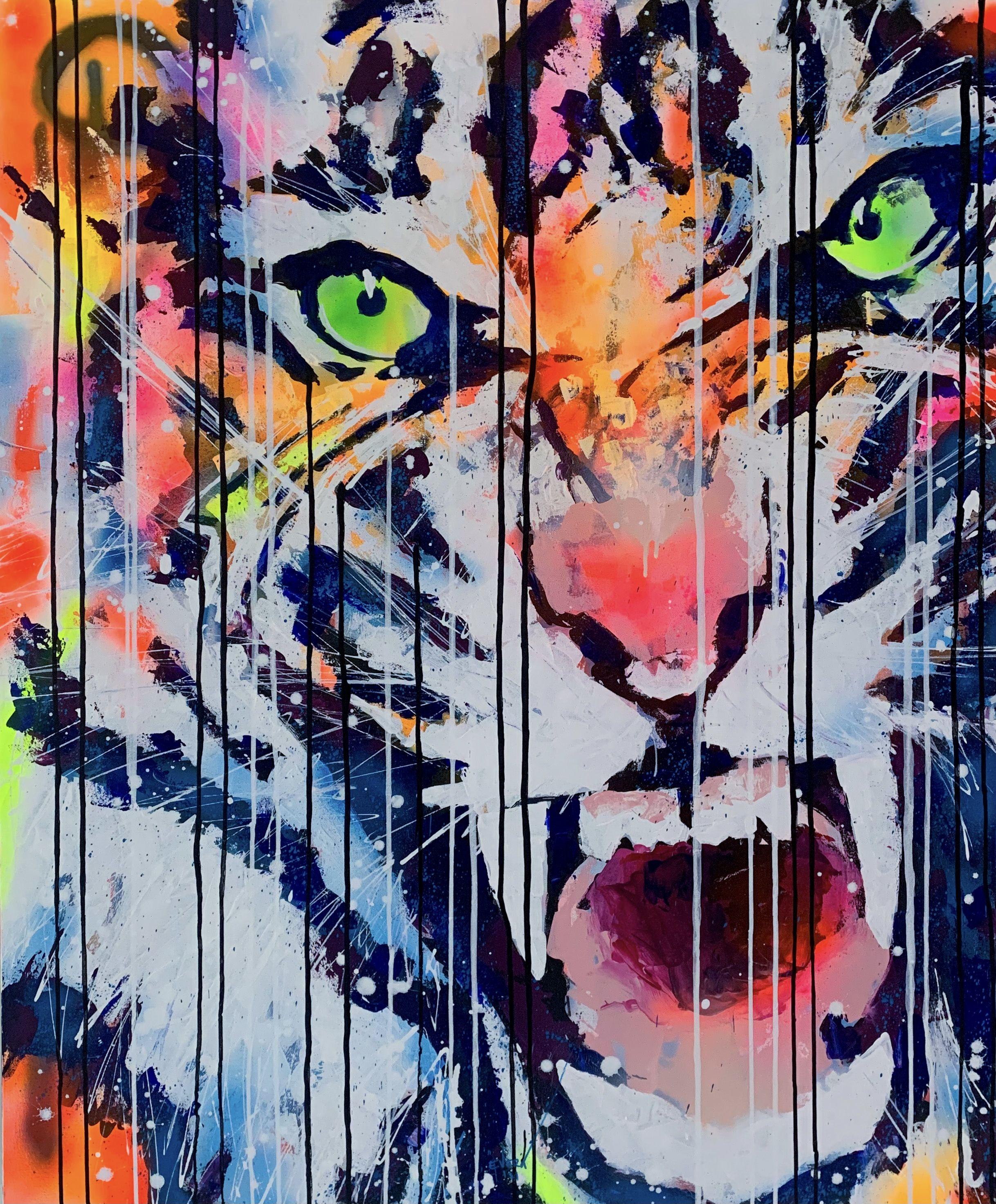acrylic tiger painting
