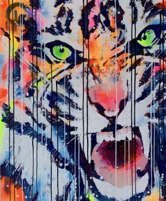 Eye of the tiger, Painting, Acrylic on Canvas
