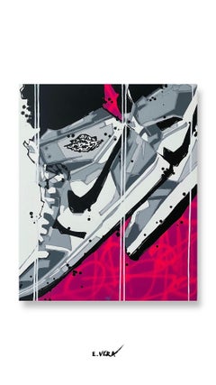 Fly High: The Spirit of the Air Jordan, Painting, Acrylic on Canvas