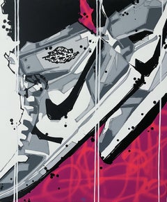 Fly High: The Spirit of the Air Jordan, Painting, Acrylic on Canvas