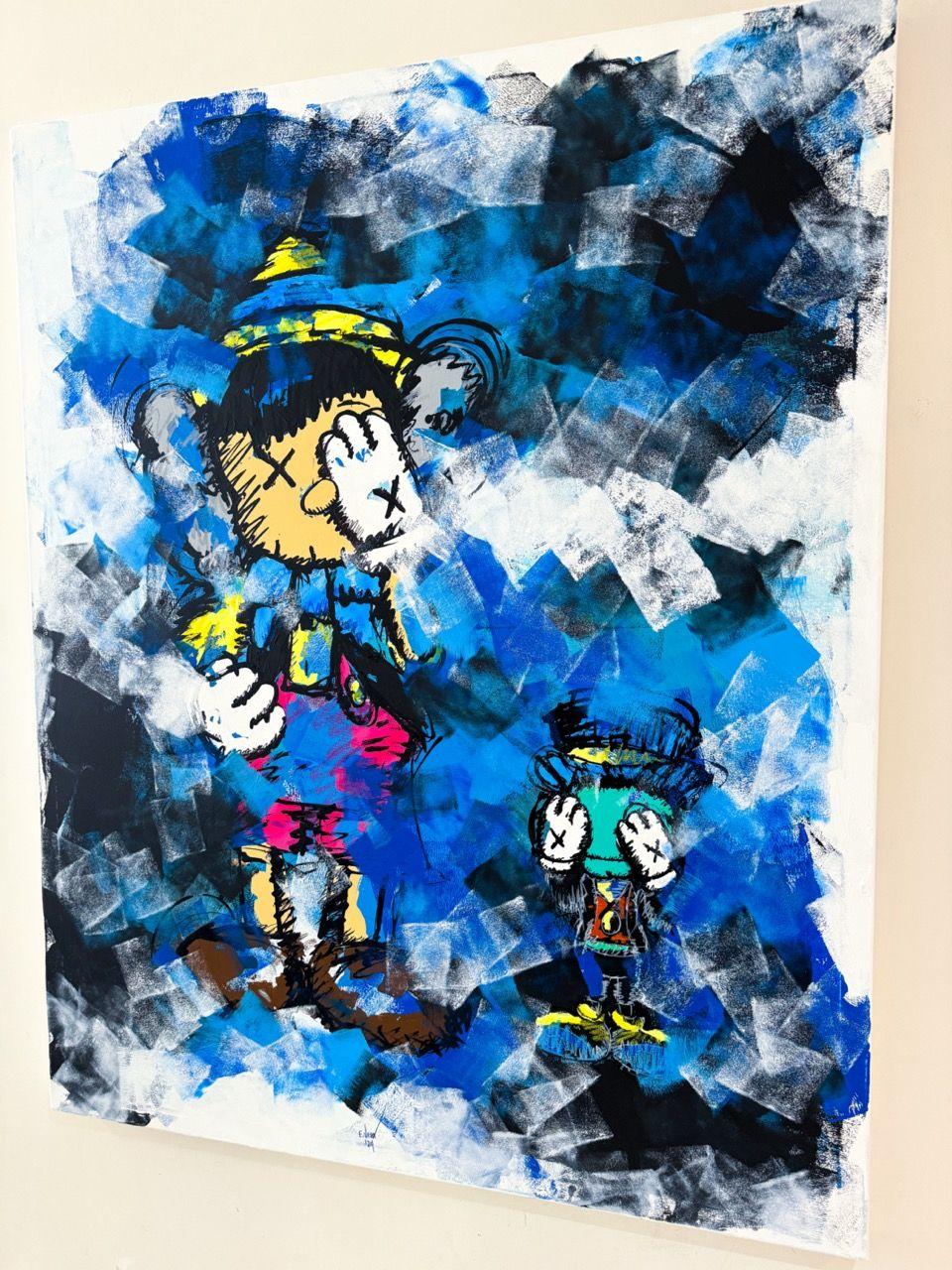 Frammenti di destino, Pittura, Acrilico su tela - Abstract Painting Blu di Esteban Vera