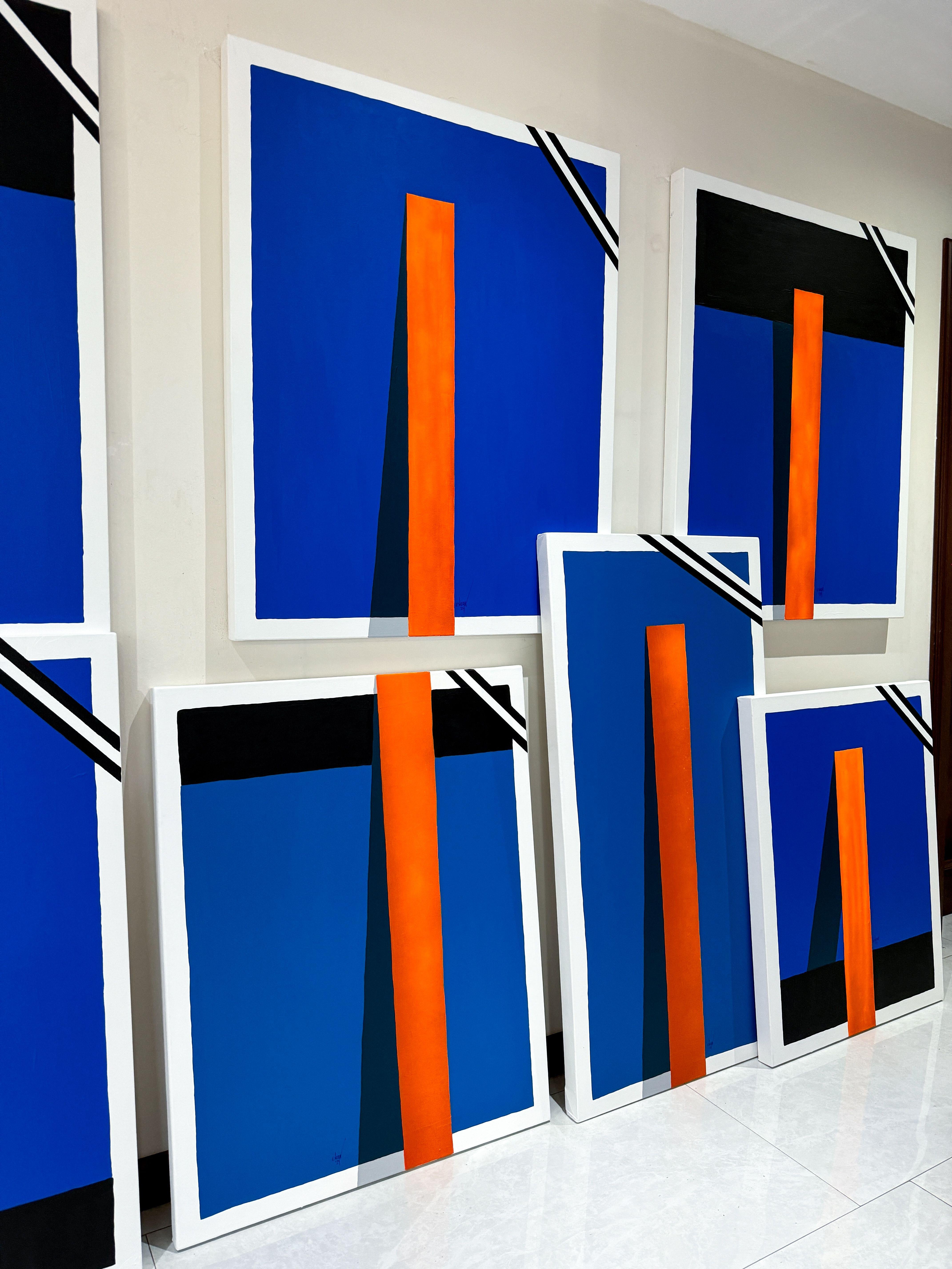 Glockender Optimismus, Gemälde, Acryl auf Leinwand (Blau), Abstract Painting, von Esteban Vera