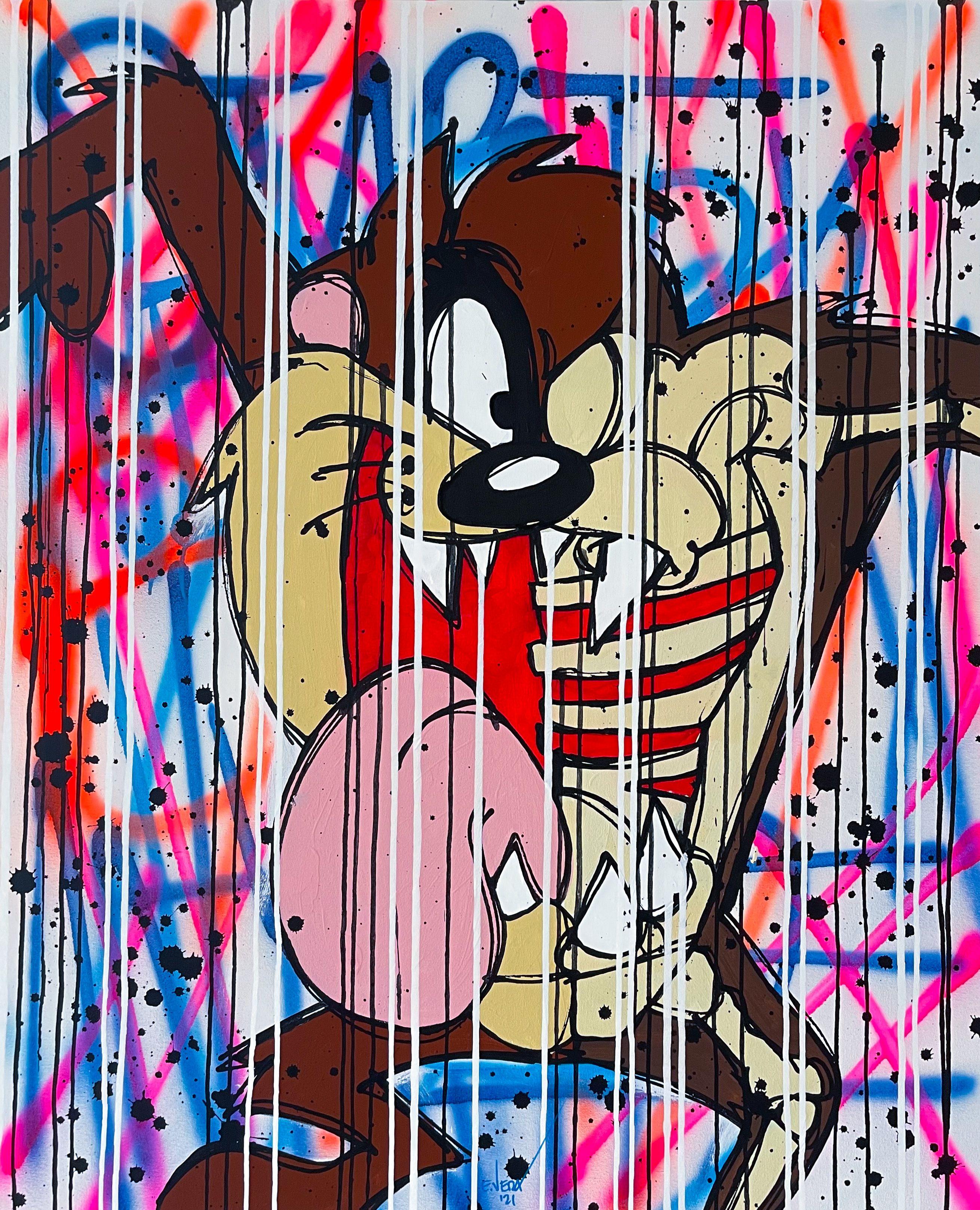 Taz and Looney Tunes inspired, great colors, acrylic and spray on canvas, great art work, exhibitions in the best Art Galleries in France, USA and Mexico. :: Painting :: Pop-Art :: This piece comes with an official certificate of authenticity signed
