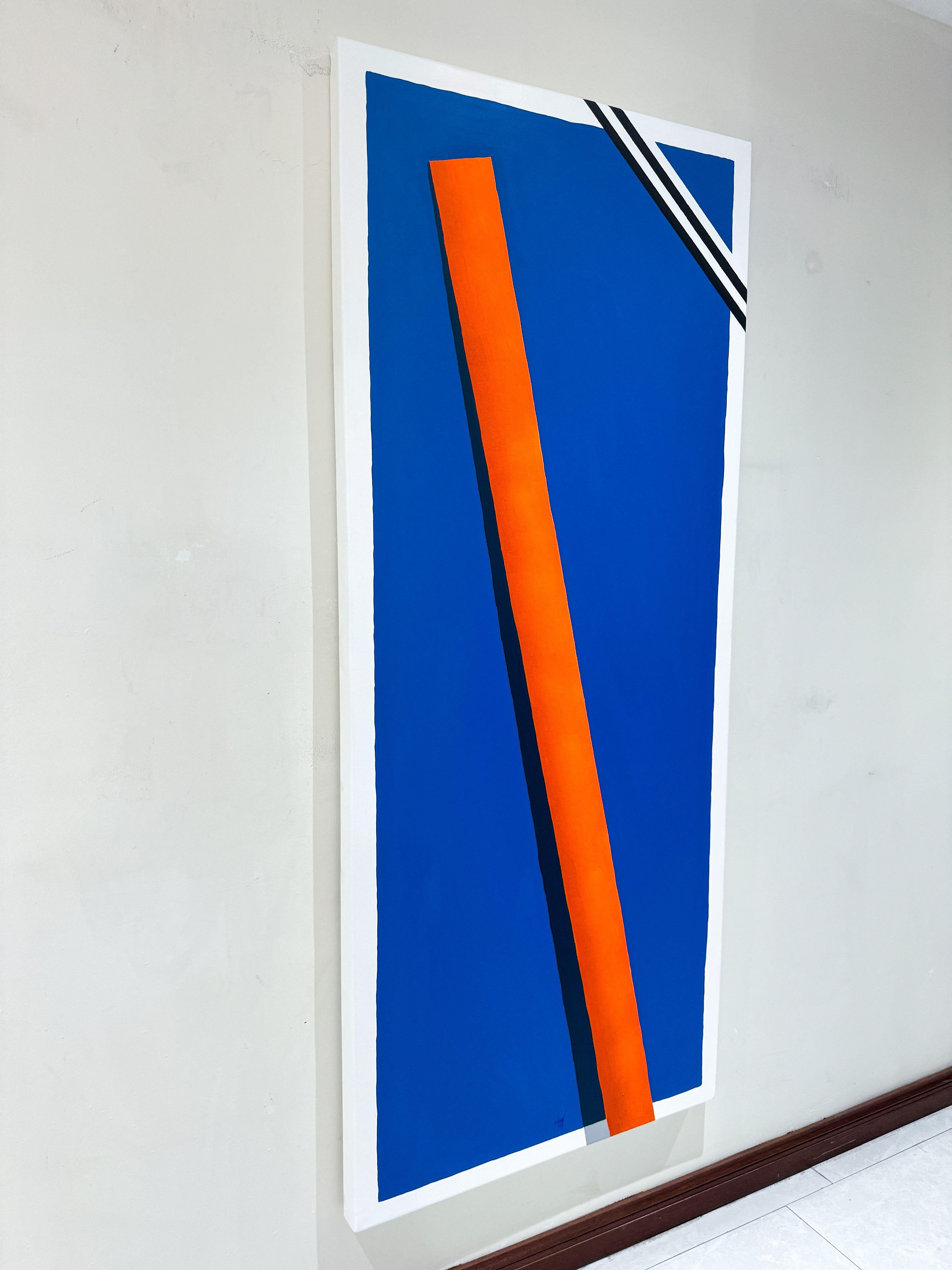 Beleuchtete Pfade, Gemälde, Acryl auf Leinwand (Blau), Abstract Painting, von Esteban Vera