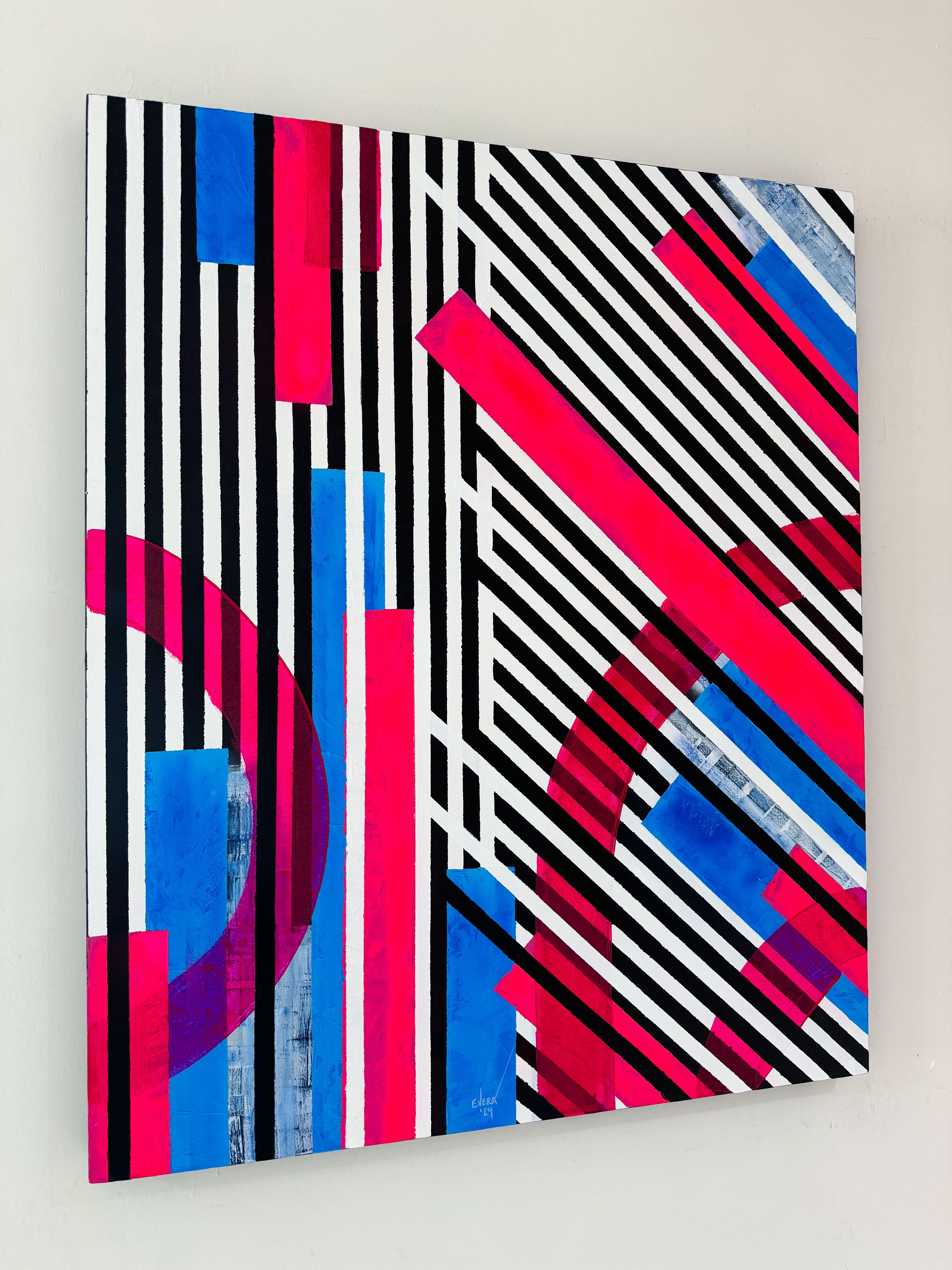 Unendlichkeits-Inflationen, Gemälde, Acryl auf Leinwand (Schwarz), Abstract Painting, von Esteban Vera