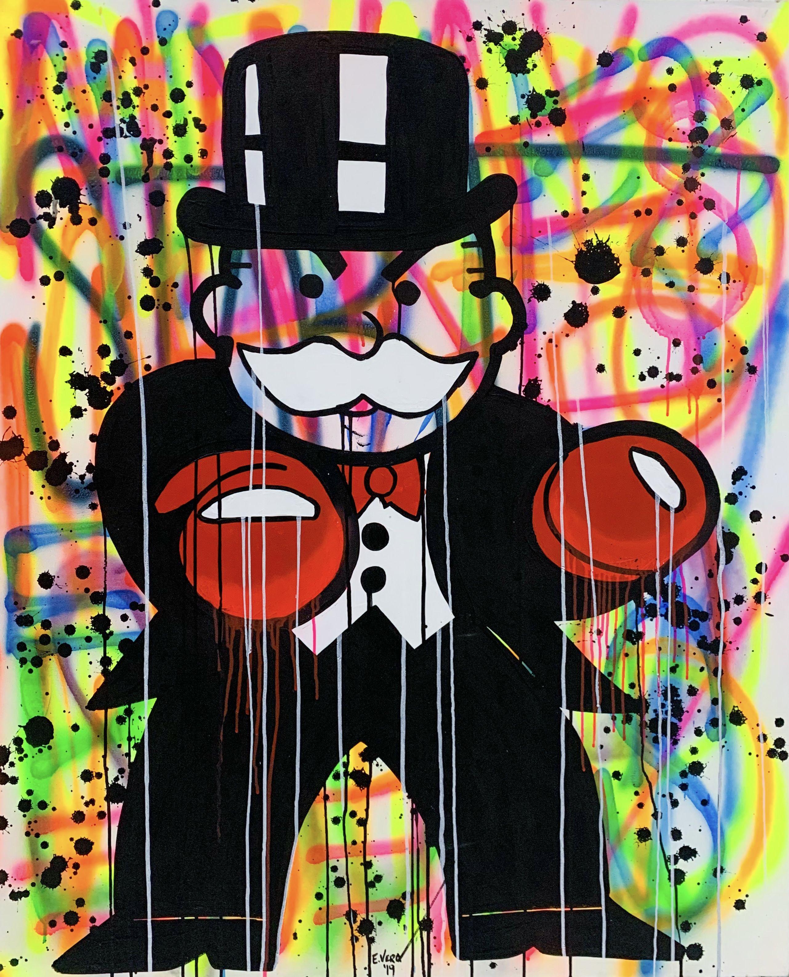 Monopoly inspired, great colors, acrylic and spray on canvas, great art work, exhibitions in the best Art Galleries in France, USA and Mexico. :: Painting :: Pop-Art :: This piece comes with an official certificate of authenticity signed by the