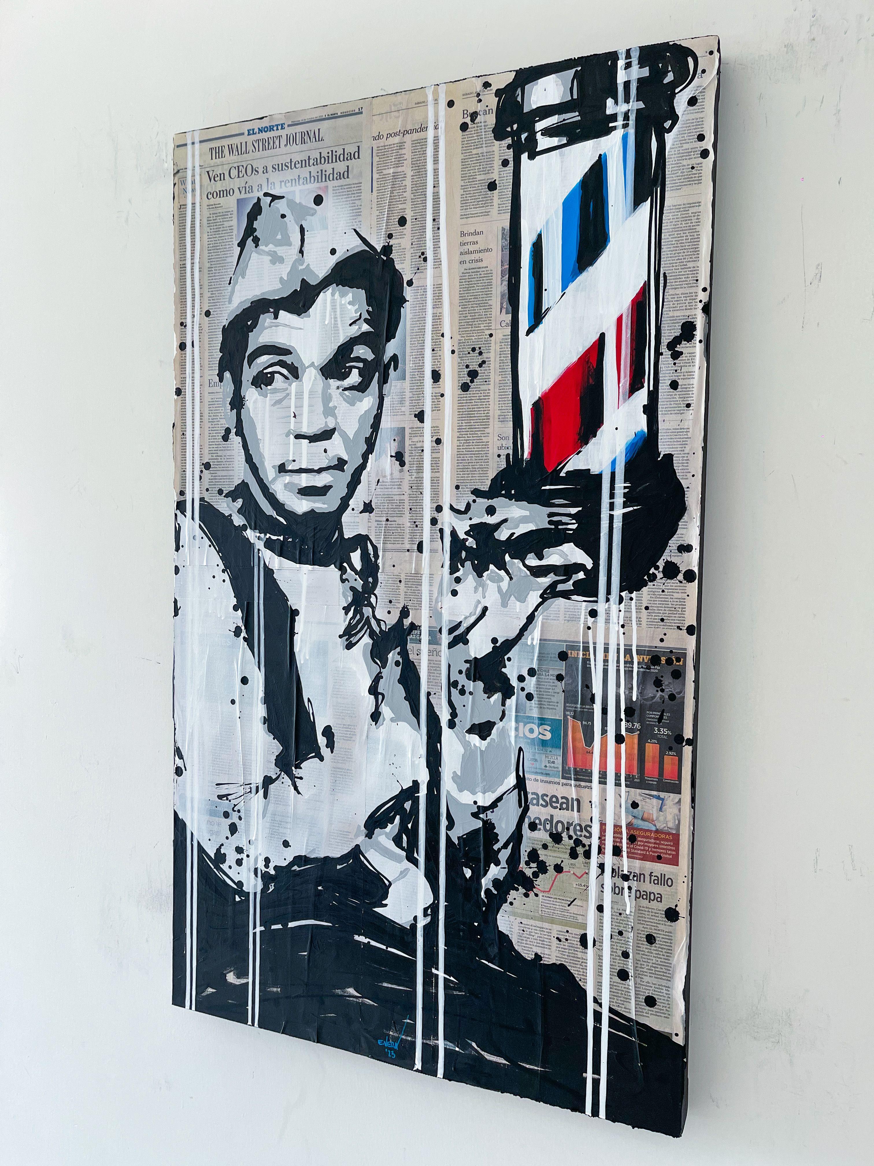National Barber, Pittura, Acrilico su tela - Painting Pop Art di Esteban Vera