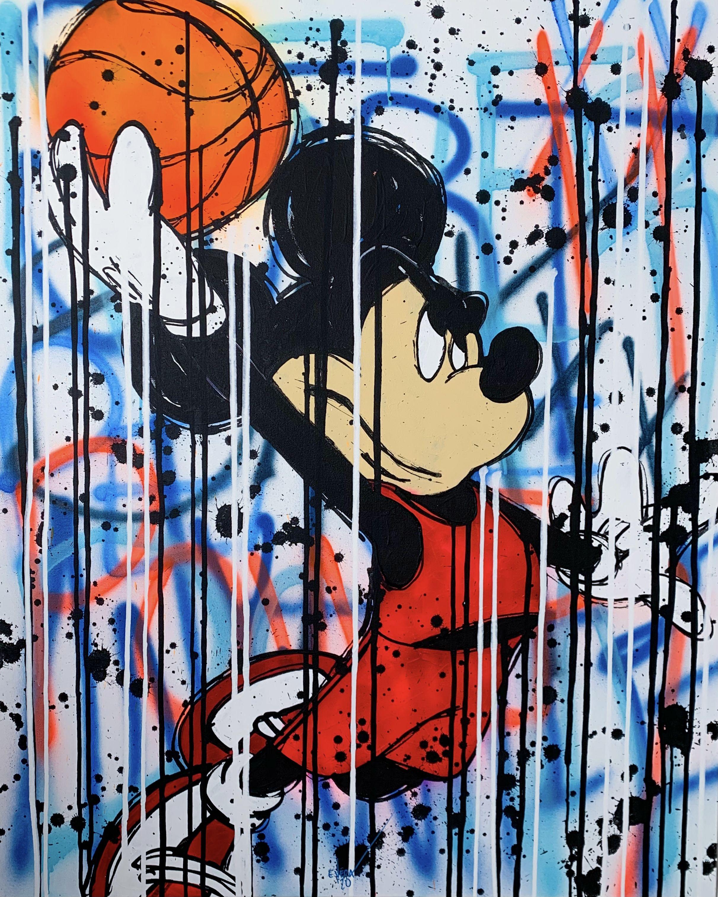Mickey Mouse inspired, great colors, acrylic and spray on canvas, great art work, exhibitions in the best Art Galleries in France, USA and Mexico. :: Painting :: Pop-Art :: This piece comes with an official certificate of authenticity signed by the