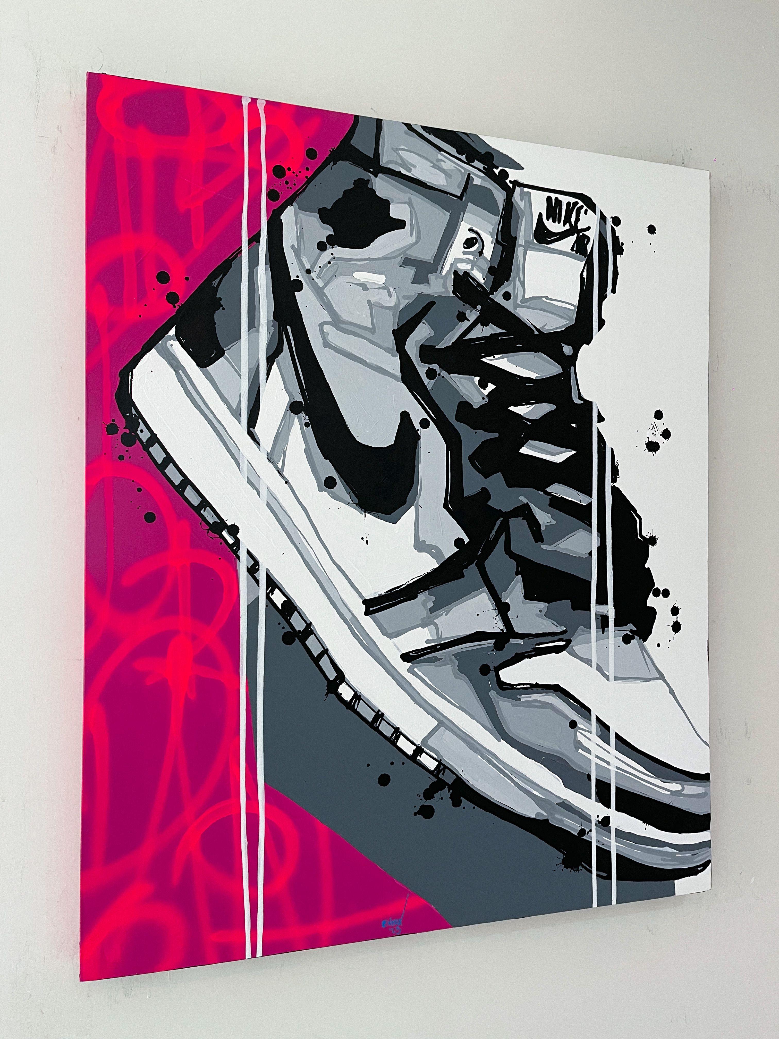 Sneaker Dreams: Artistic Odes to the Air Jordan, Painting, Acrylic on Canvas For Sale 1