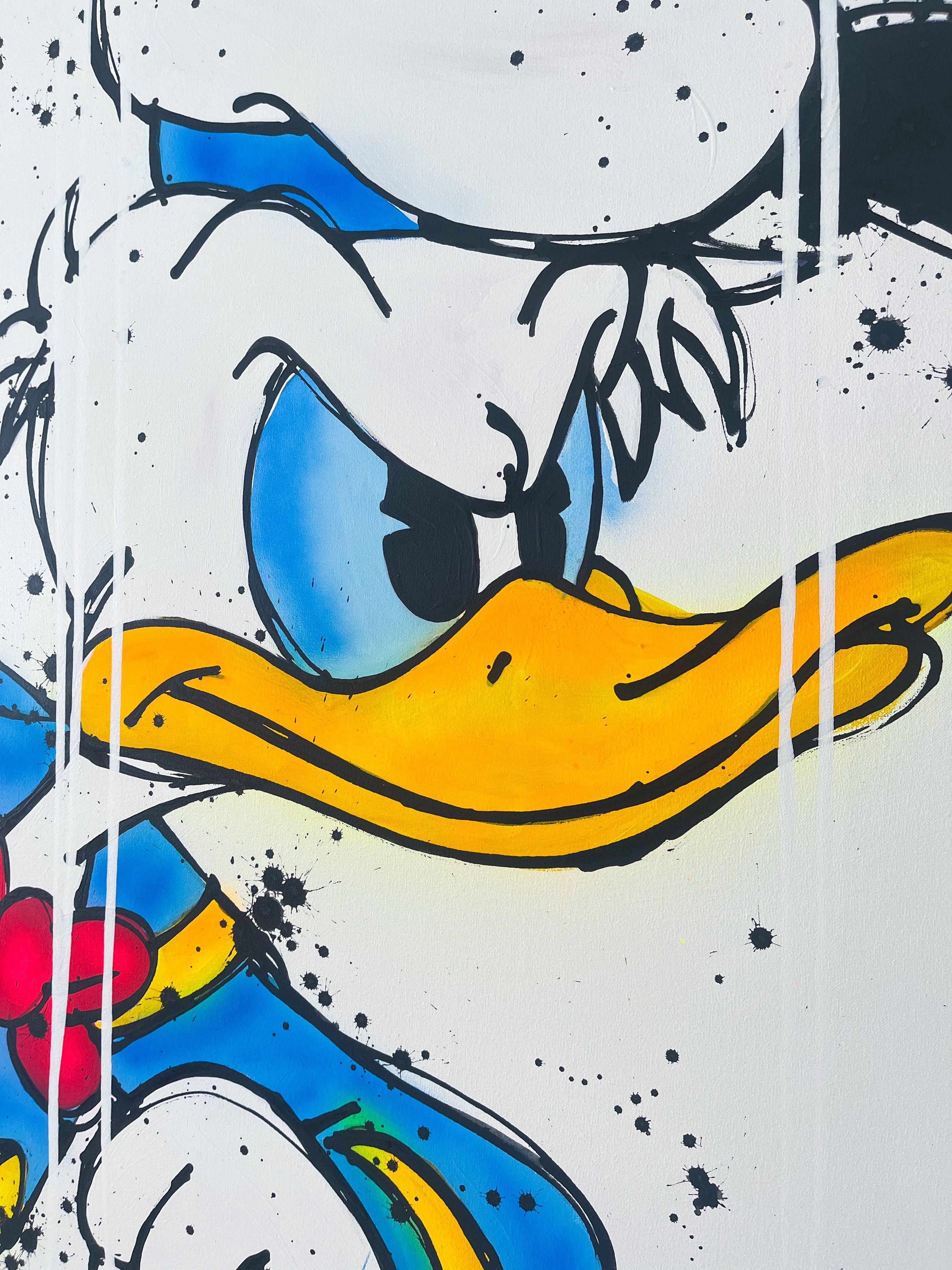 Donald Duck und Disney inspiriert, tolle Farben, Acryl und Spray auf Leinwand, tolles Kunstwerk, Ausstellungen in den besten Kunstgalerien in Frankreich, Spanien, Japan, USA und Mexiko :: Gemälde :: Contemporary :: Dieses Werk wird mit einem