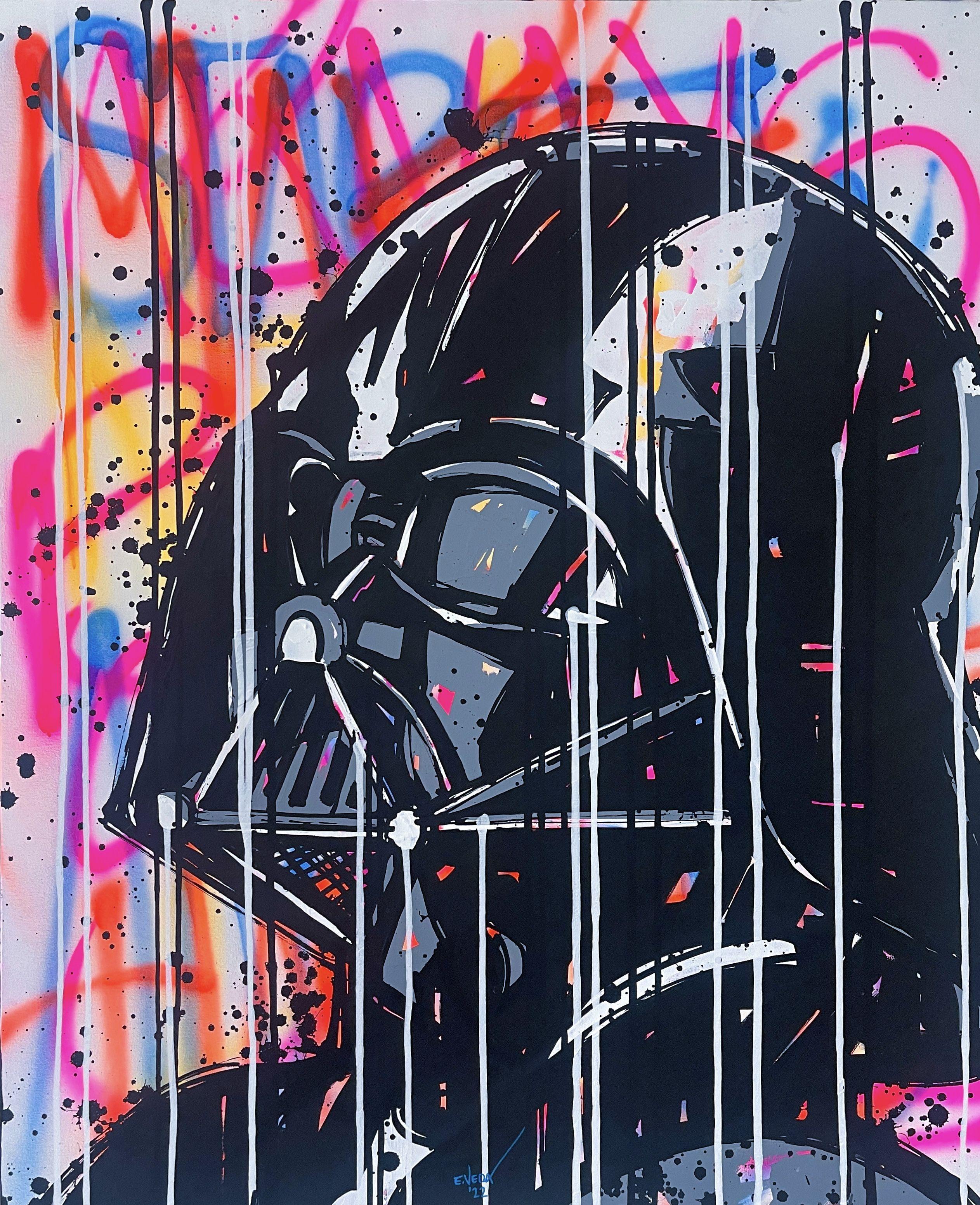 Darth Vader and Star Wars inspired, great colors, acrylic and spray on canvas, great art work, exhibitions in the best Art Galleries in France, USA and Mexico. :: Painting :: Pop-Art :: This piece comes with an official certificate of authenticity