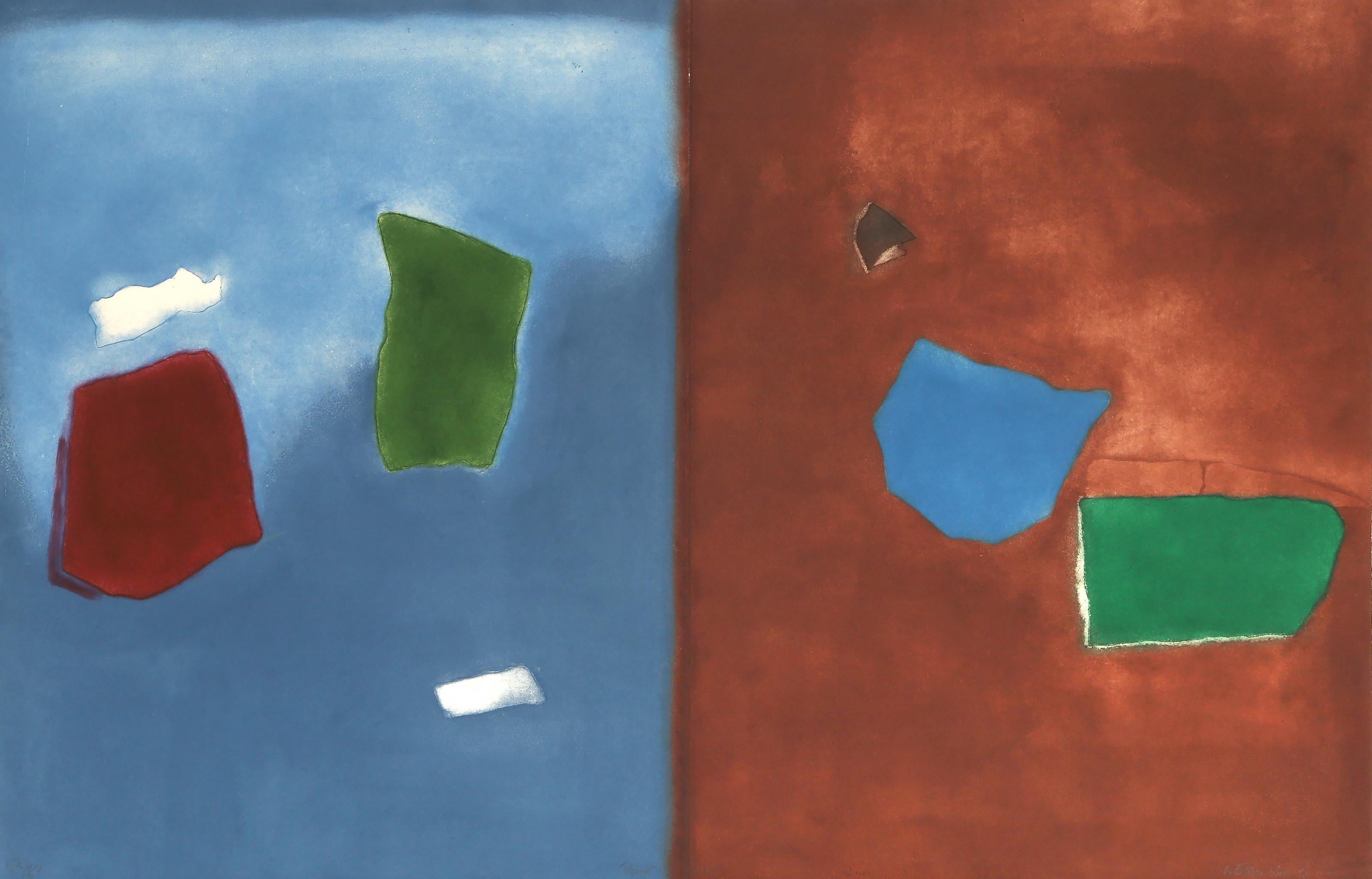 Point to Point by Esteban Vicente, Spanish/American (1903–2001)
Date: 1984
Aquatint, signed, titled, numbered and dated in pencil
Edition of 22/50
Size: 25.5 x 39 in. (64.77 x 99.06 cm)
Printer: Hudson River Editions, South Nyack, New York