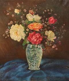 Bodegón de rosas - Óleo sobre tela