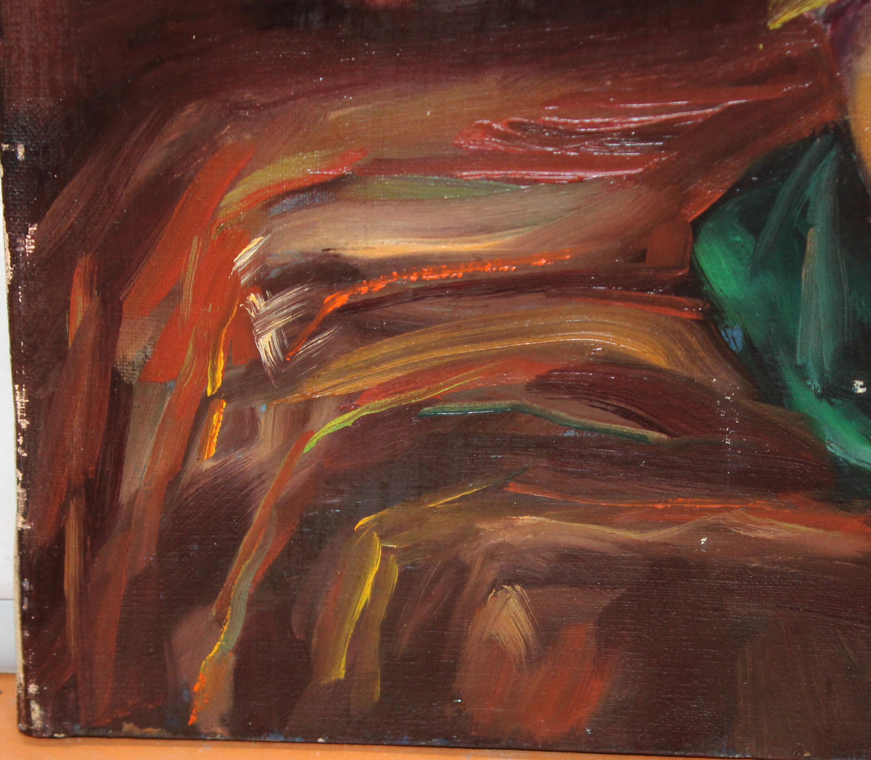 Óleo sobre tela - Bodegón de flores in vendita 2