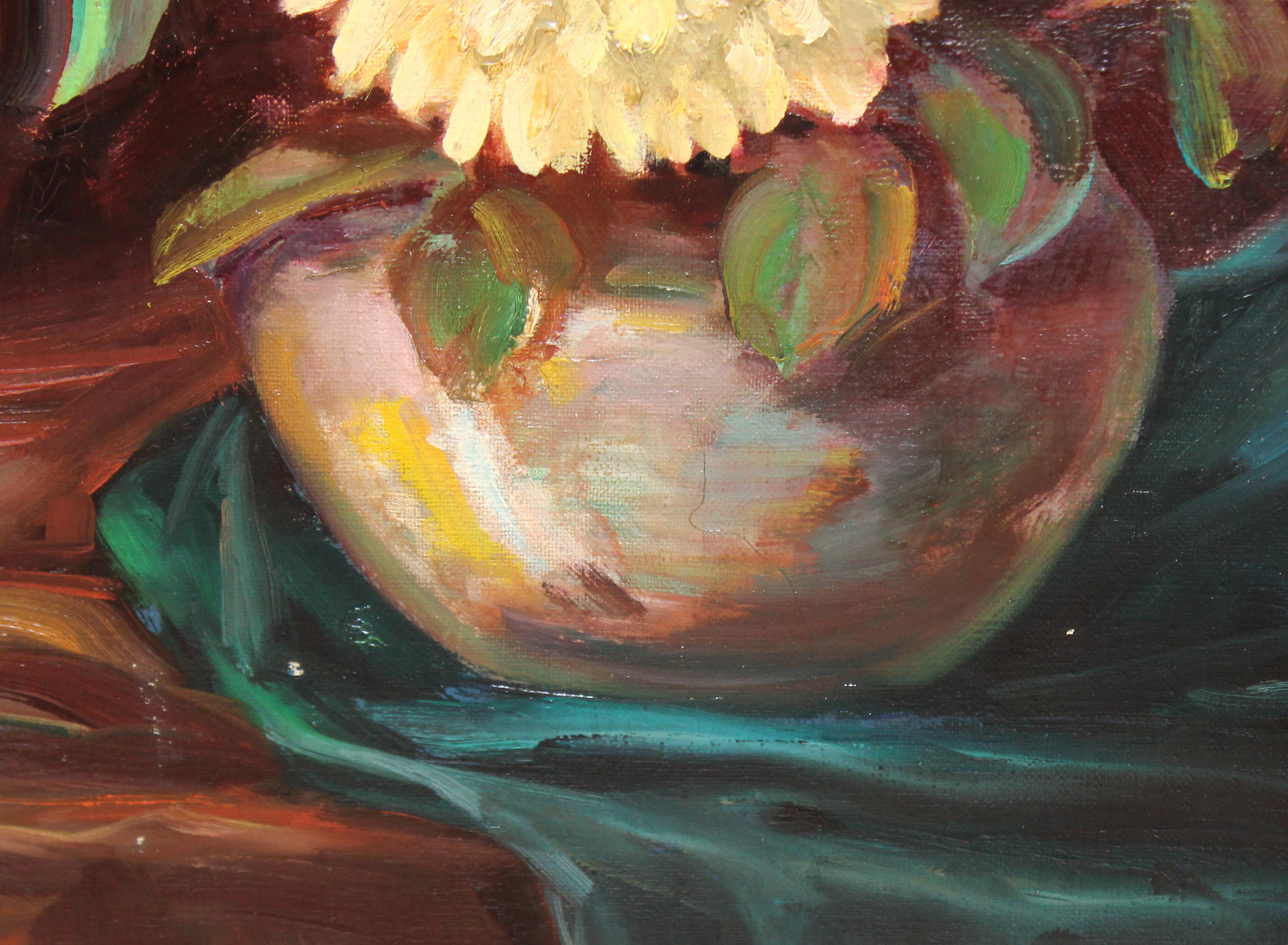 Óleo sobre tela - Bodegón de flores in vendita 3