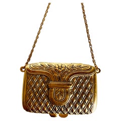 Vintage Estee Lauder Perfume Compact Handbag Love Note Locket Chain Necklace