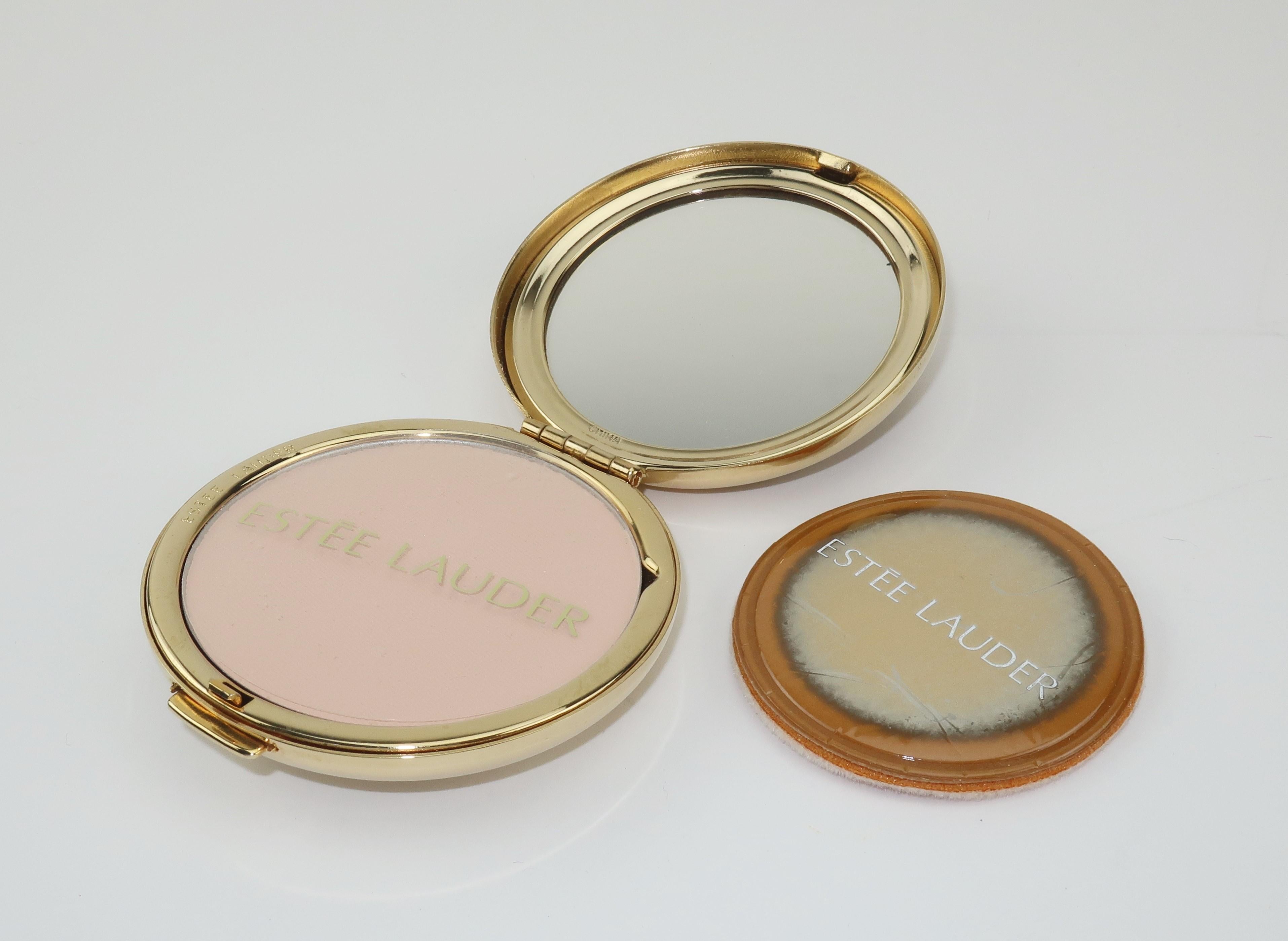 Brown Estee Lauder Roulette Wheel Powder Compact