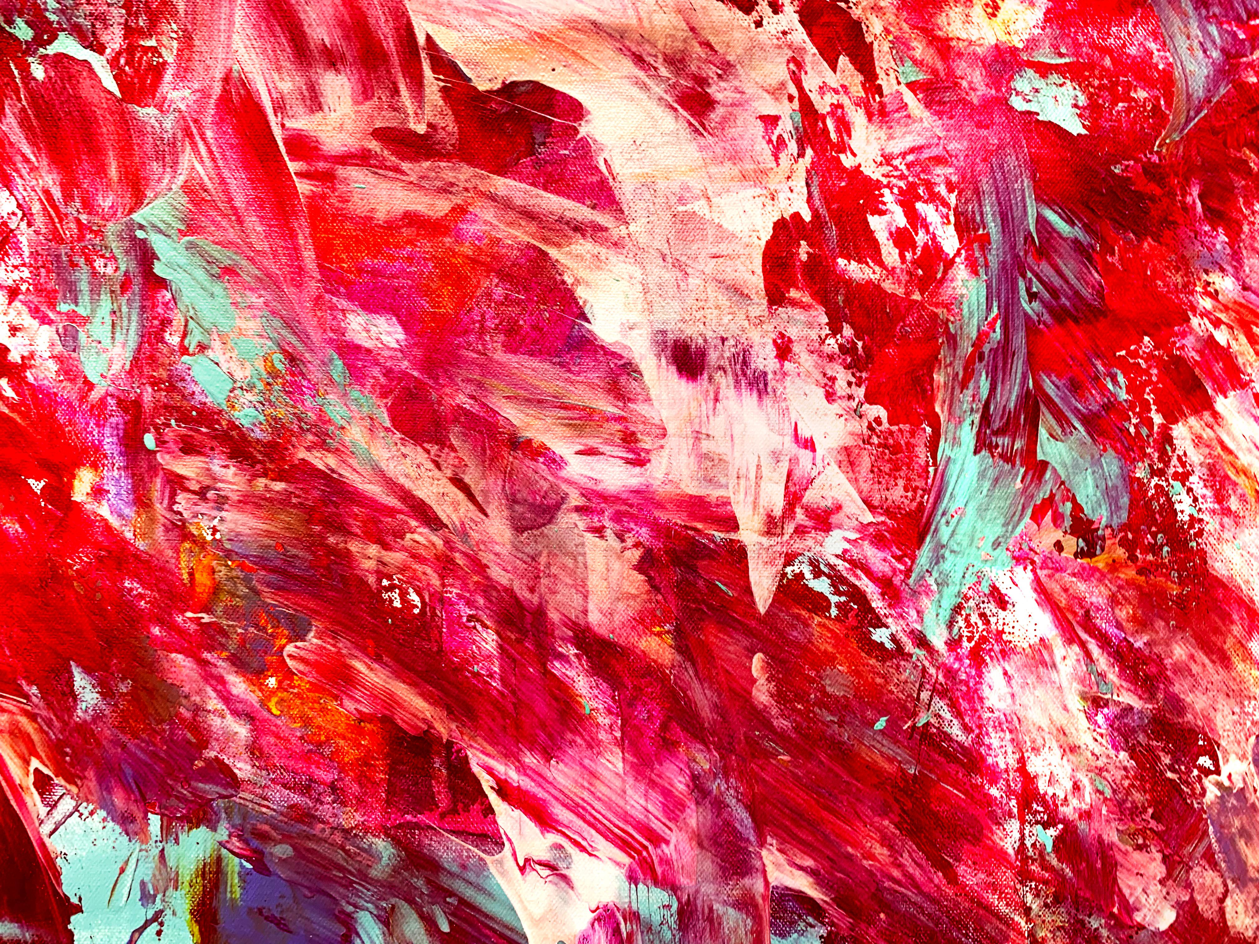 Abstract Light - Red Interior Painting by Estelle Asmodelle