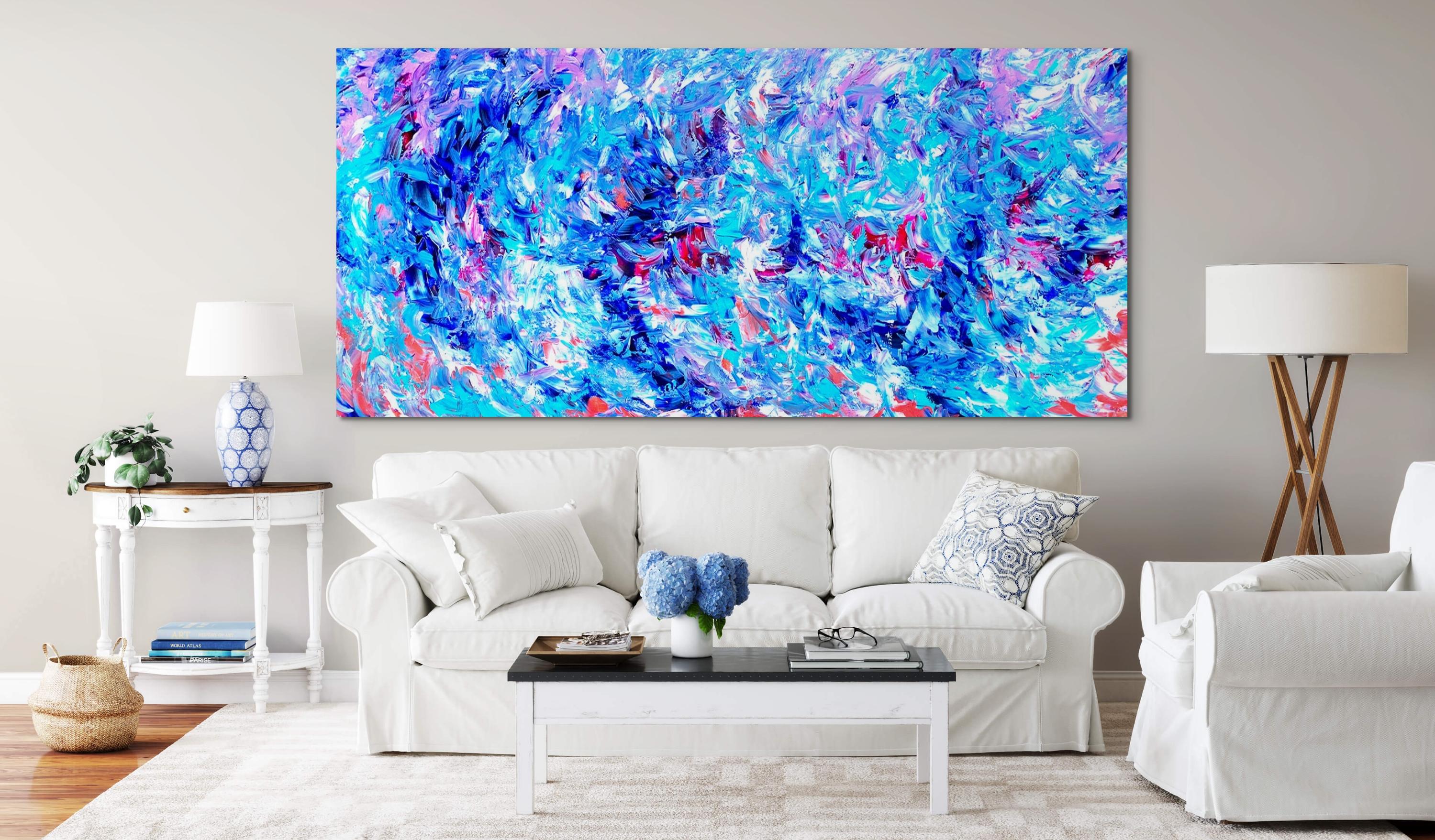 Blue Contemplation - Abstract Expressionist Painting by Estelle Asmodelle