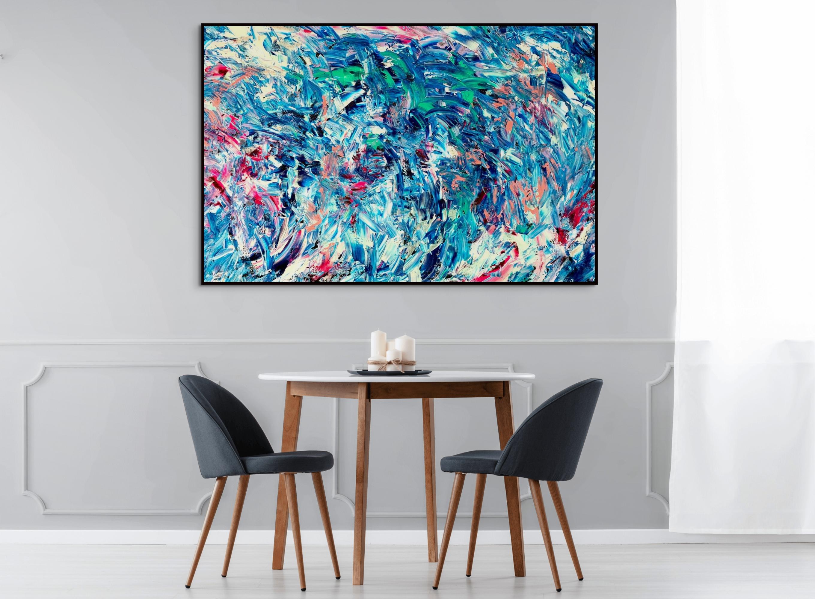 Blue - Abstract Expressionist Painting by Estelle Asmodelle