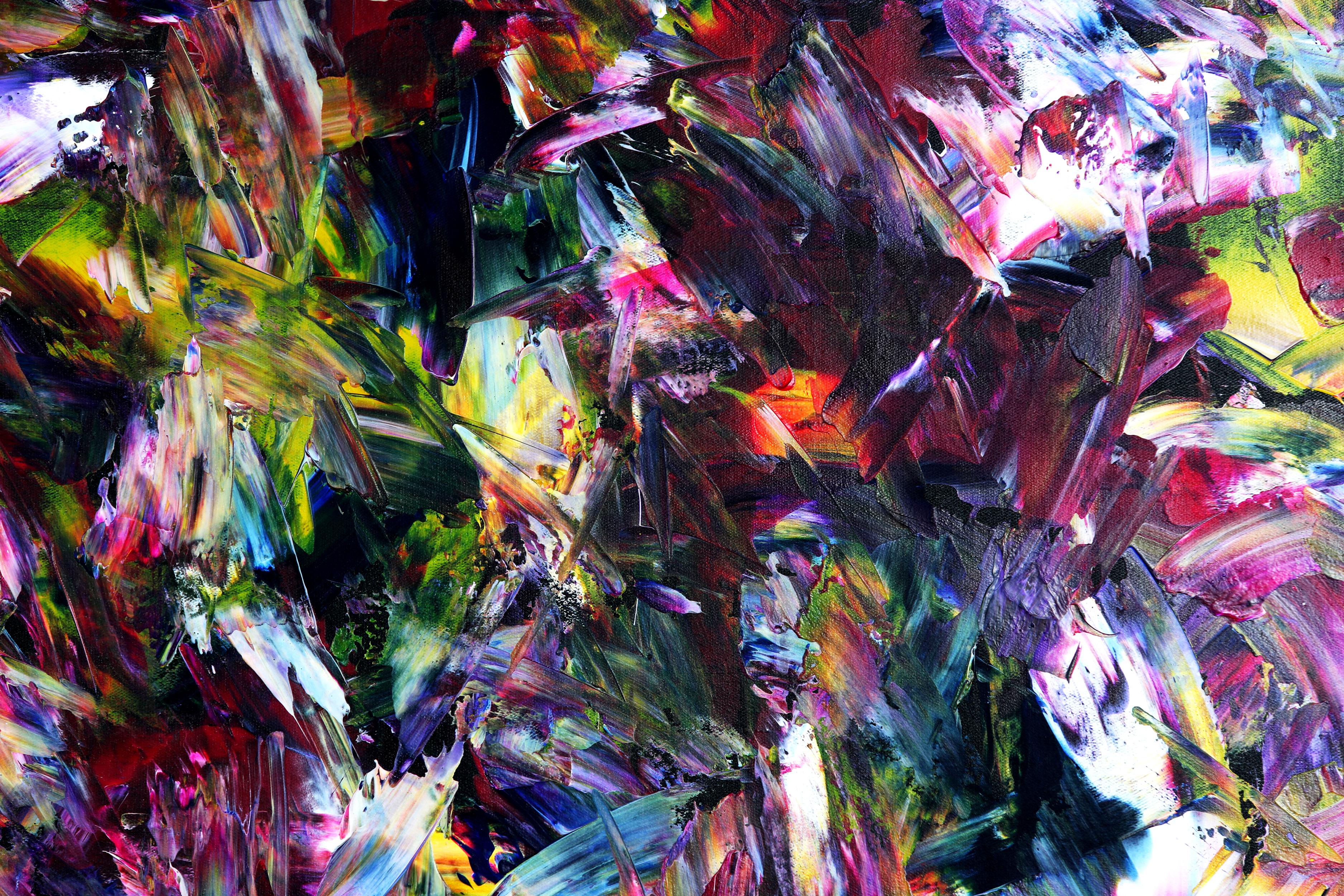 Darkened Crystals - Abstract Expressionist Painting by Estelle Asmodelle