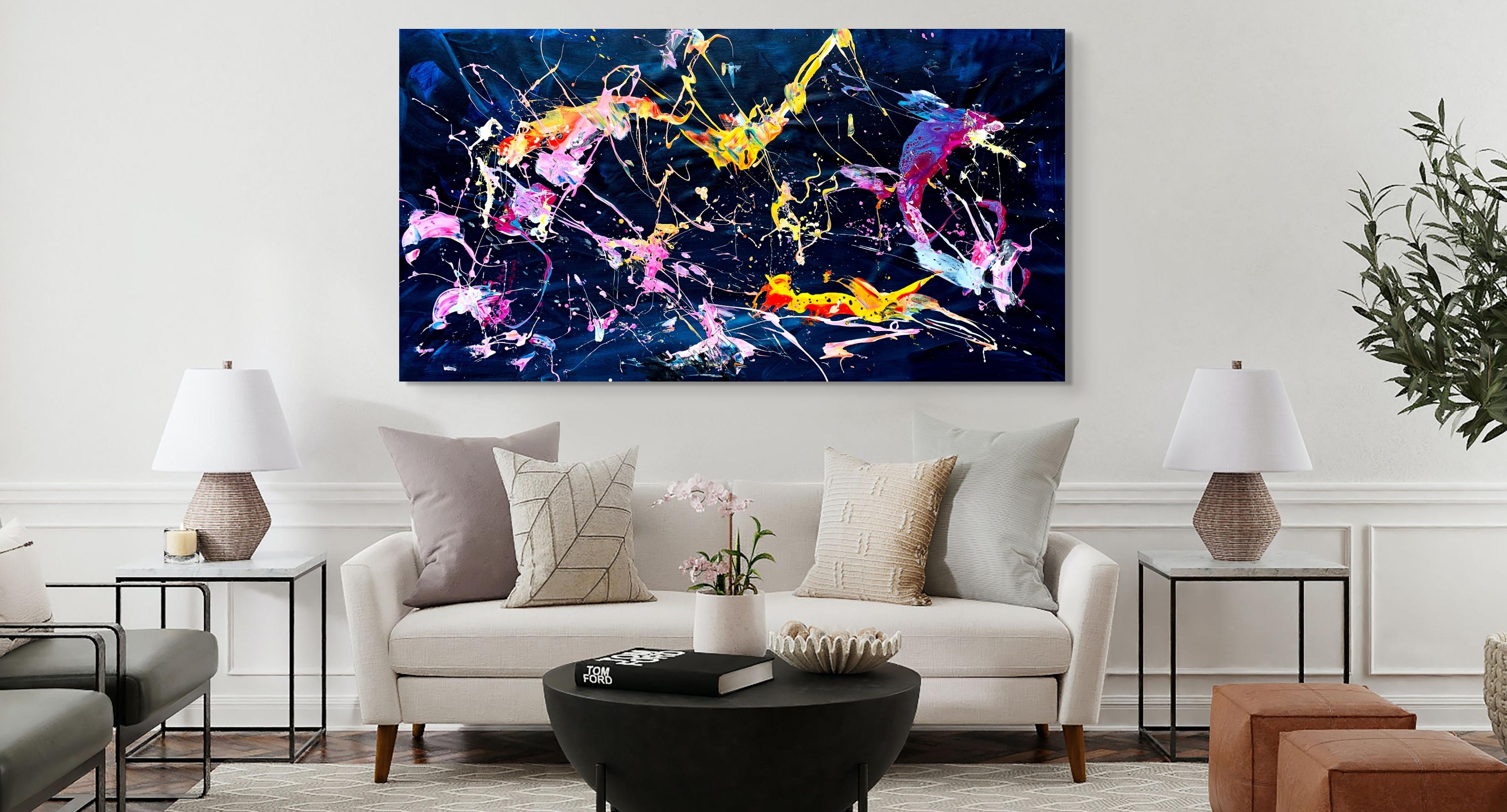 Deep Sea Creatures - The Pond - Abstract Expressionist Painting by Estelle Asmodelle