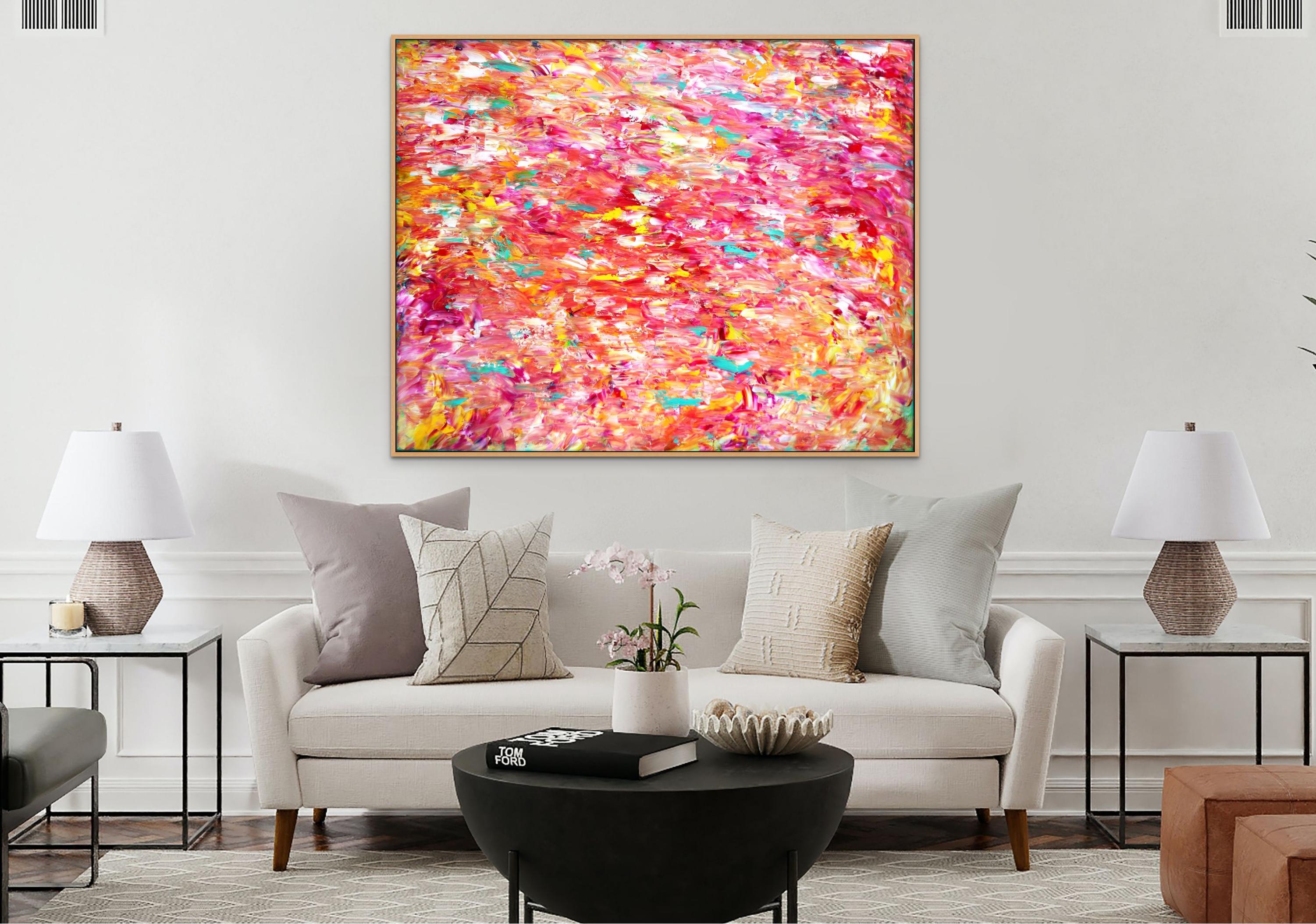 Fire Lake - Abstract Expressionist Painting by Estelle Asmodelle