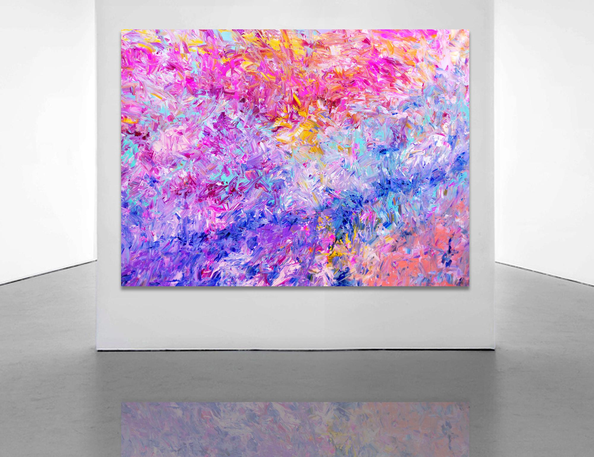 Fließende Farbfelder – Painting von Estelle Asmodelle