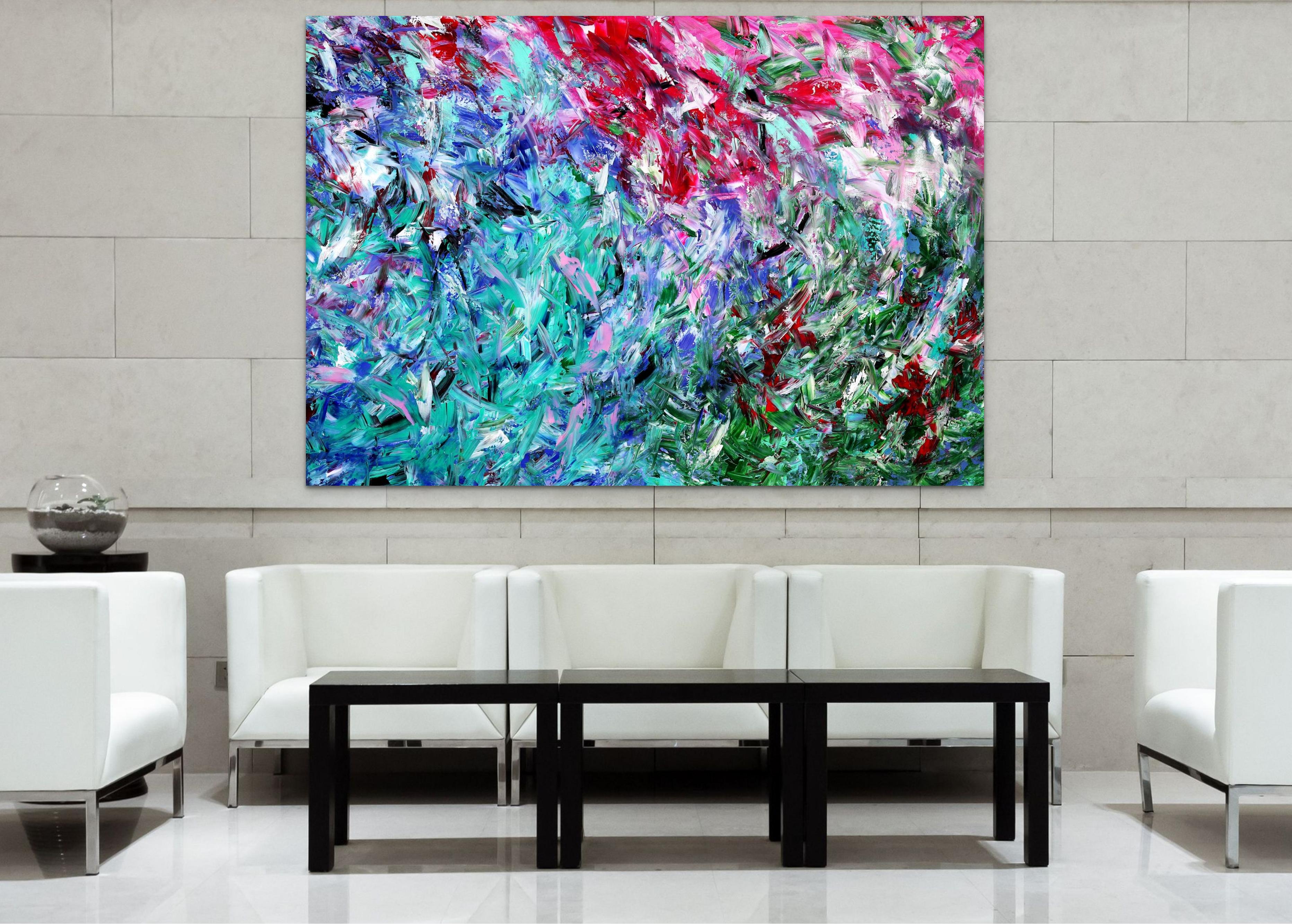 Green Transition - Abstract Expressionist Painting by Estelle Asmodelle