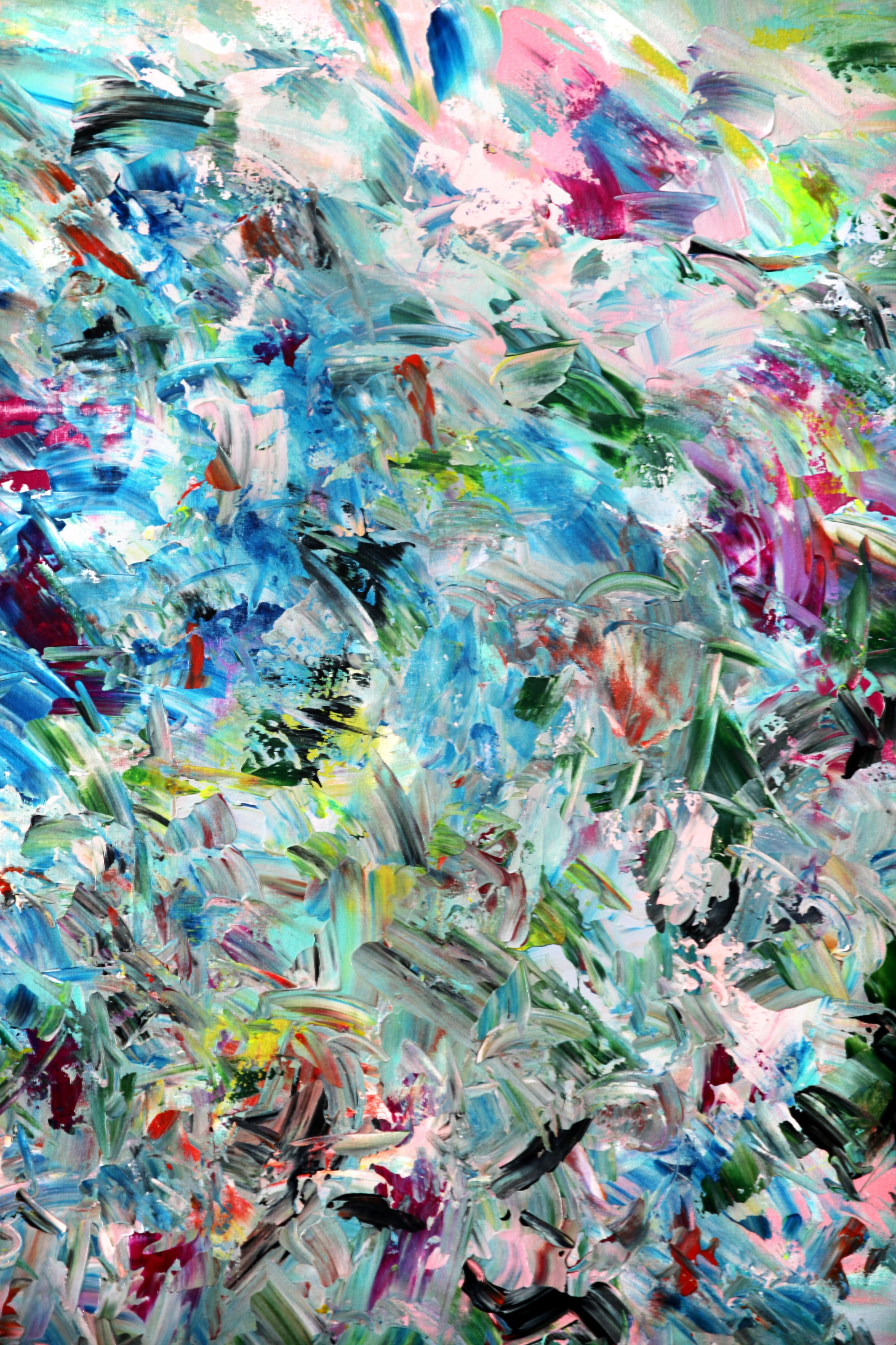 Invigorating Motion - Blue Abstract Painting by Estelle Asmodelle