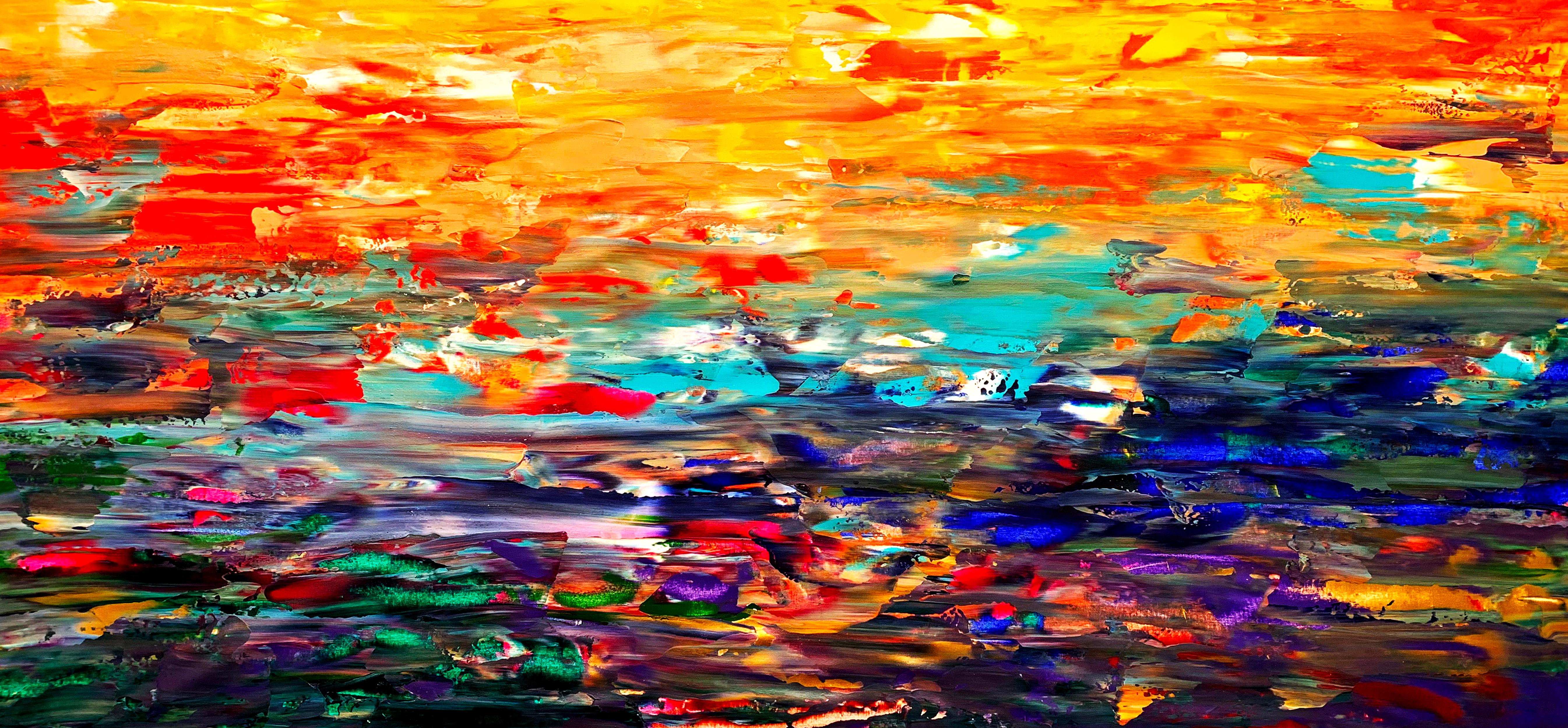 Estelle Asmodelle Abstract Painting - Layered Sunset