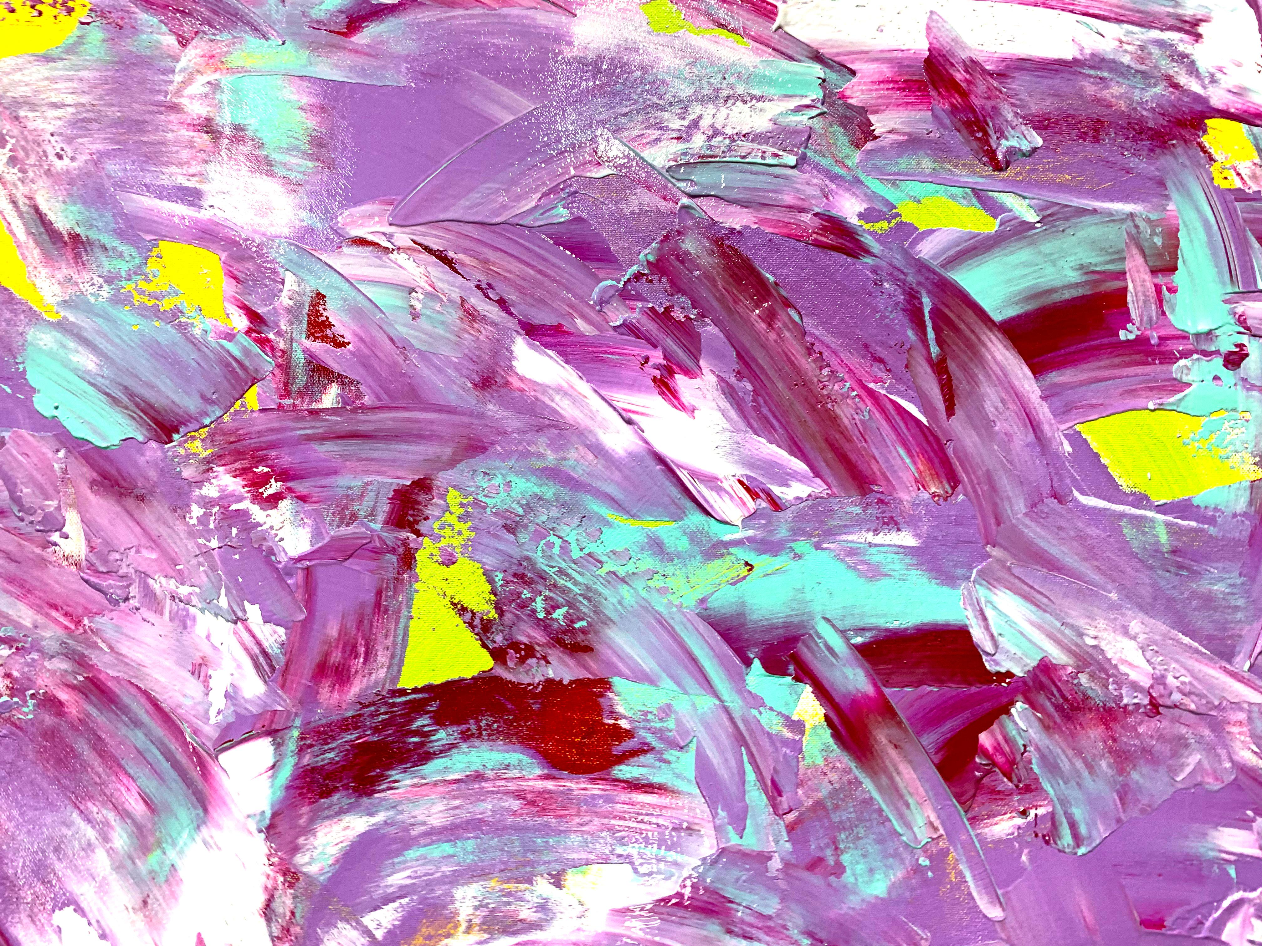 Lemon Tree Pathway - Purple Abstract Painting by Estelle Asmodelle
