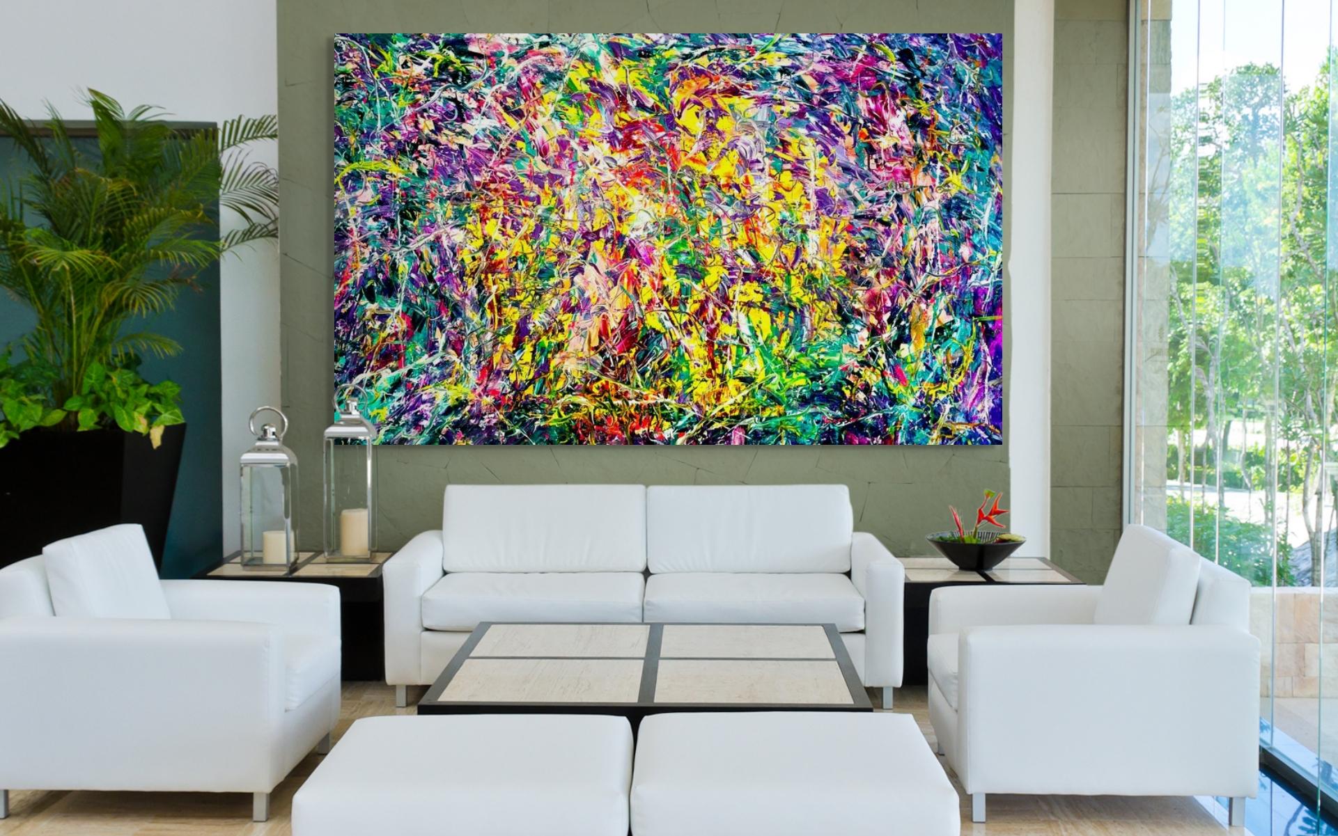 Life's Long Winding Road - Abstract Expressionist Painting by Estelle Asmodelle
