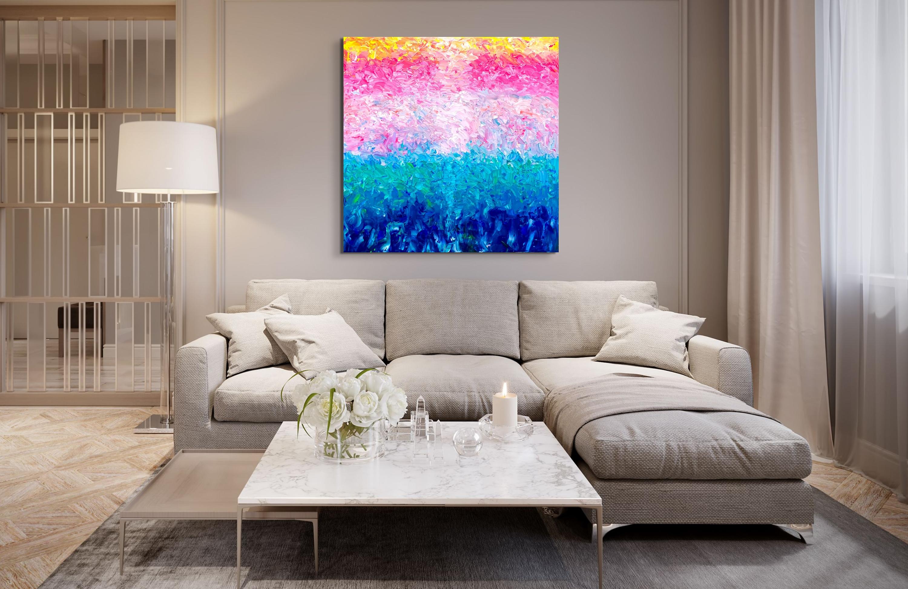 Light Pillar - Abstract Expressionist Painting by Estelle Asmodelle