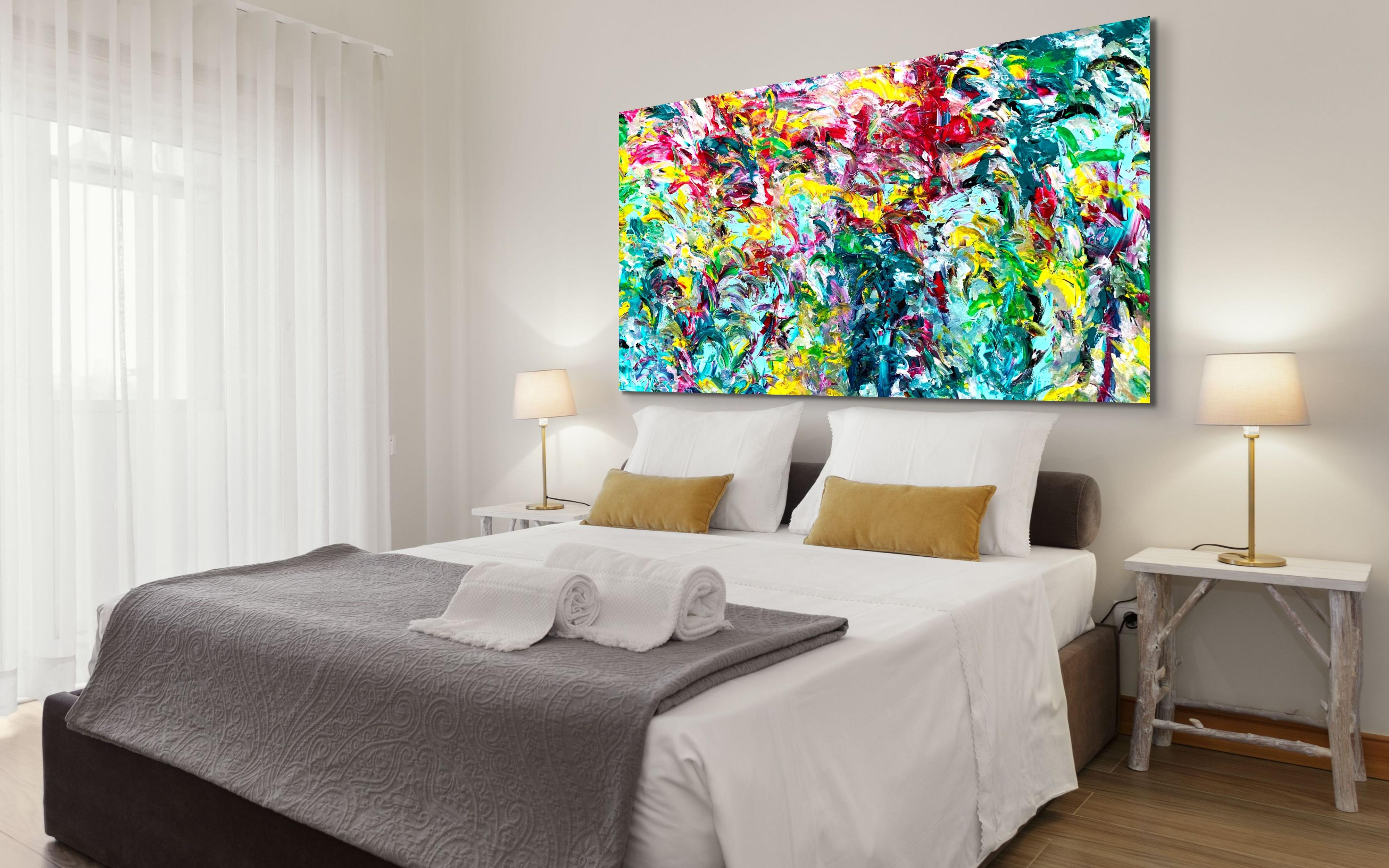 Lush Encounter - Abstract Expressionist Painting by Estelle Asmodelle
