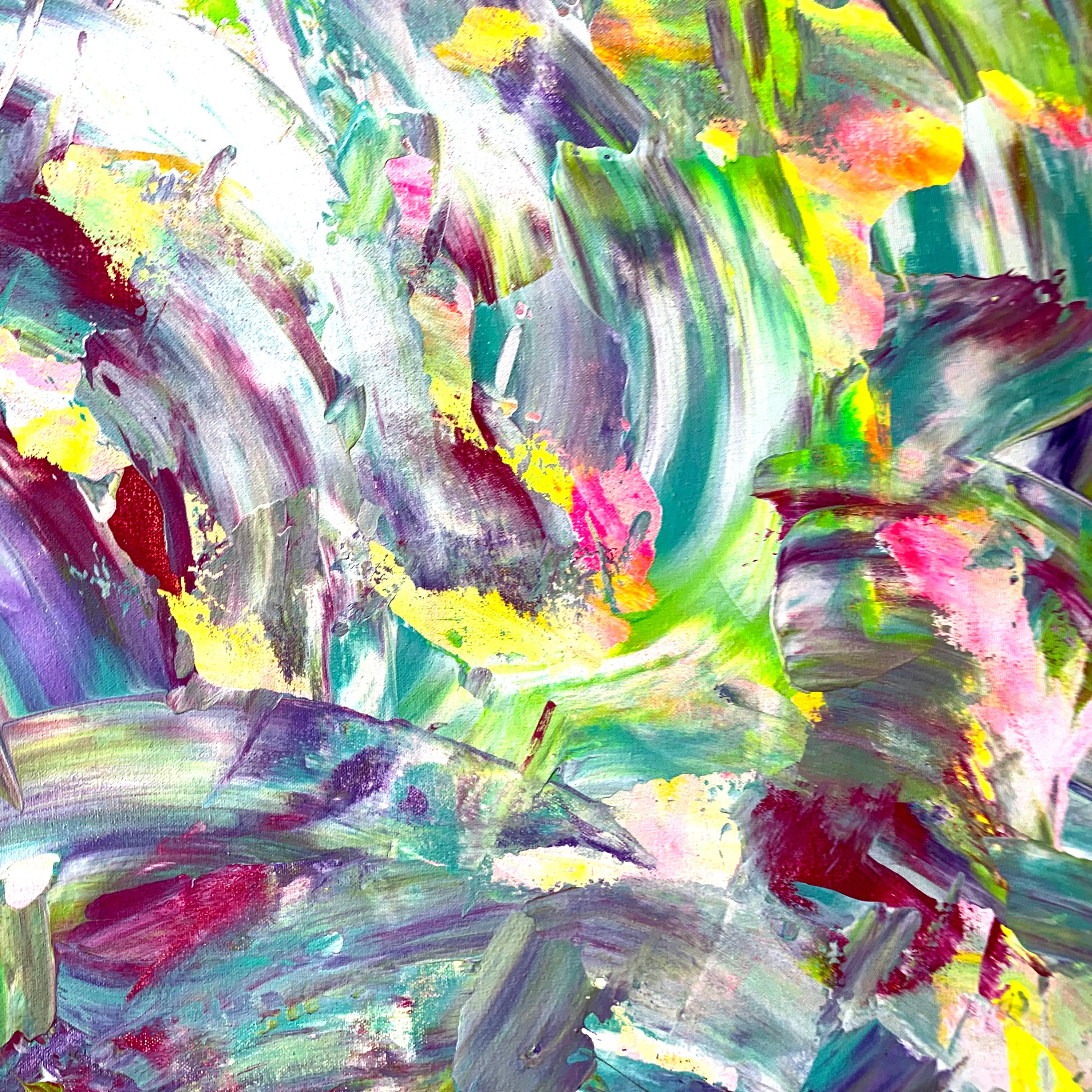 This artwork is how sometimes, something moves with you. In certain situations it feels like quite a bit moves with us from day to day. When you feel this, there is a harmony in one's life. This work is painted in the style of abstract