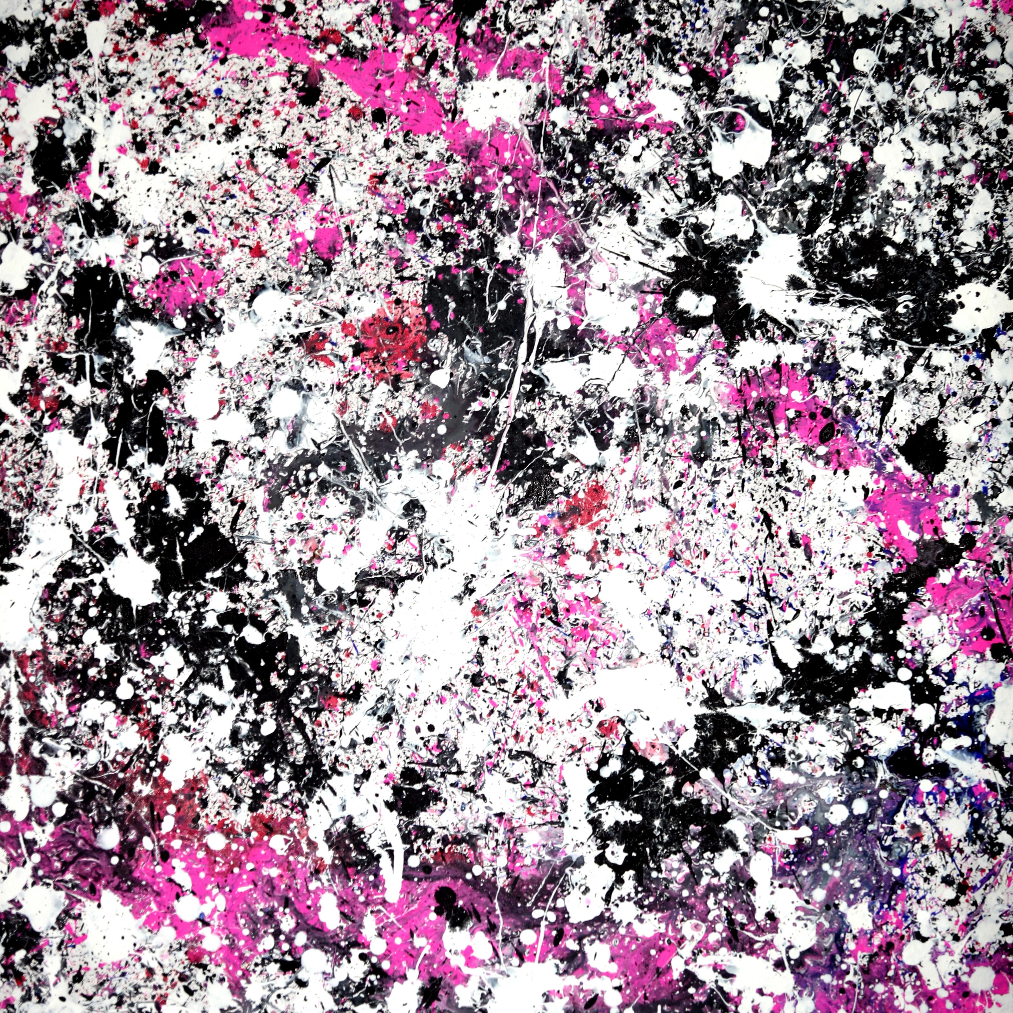 My Pink Universe - Abstract Expressionist Painting by Estelle Asmodelle