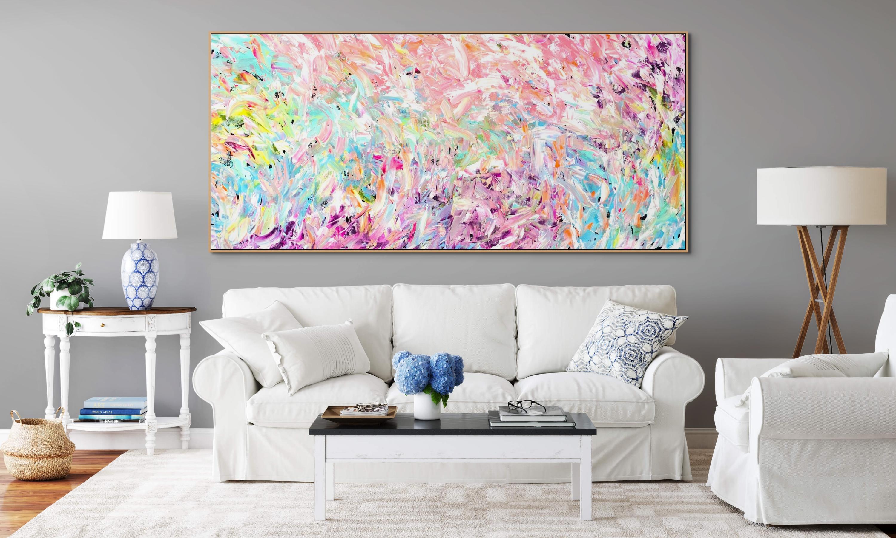 Pastel Seduction - Abstract Expressionist Painting by Estelle Asmodelle