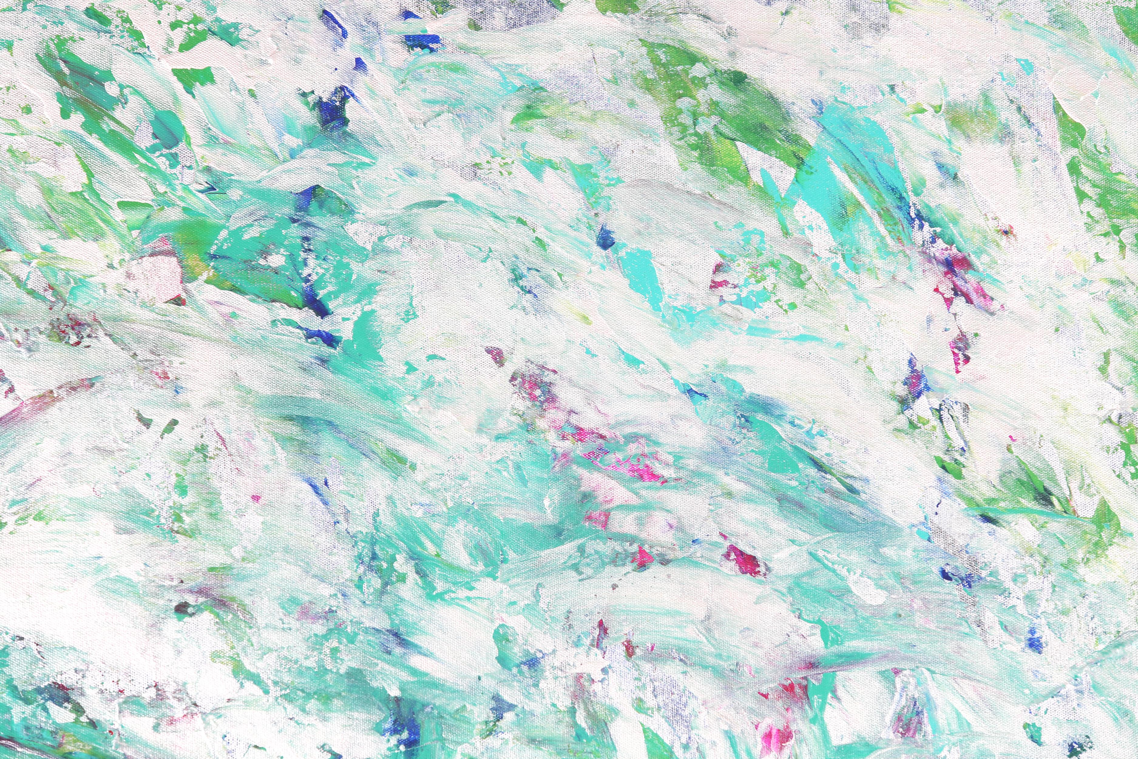 Pearl Paradise - Blue Abstract Painting by Estelle Asmodelle