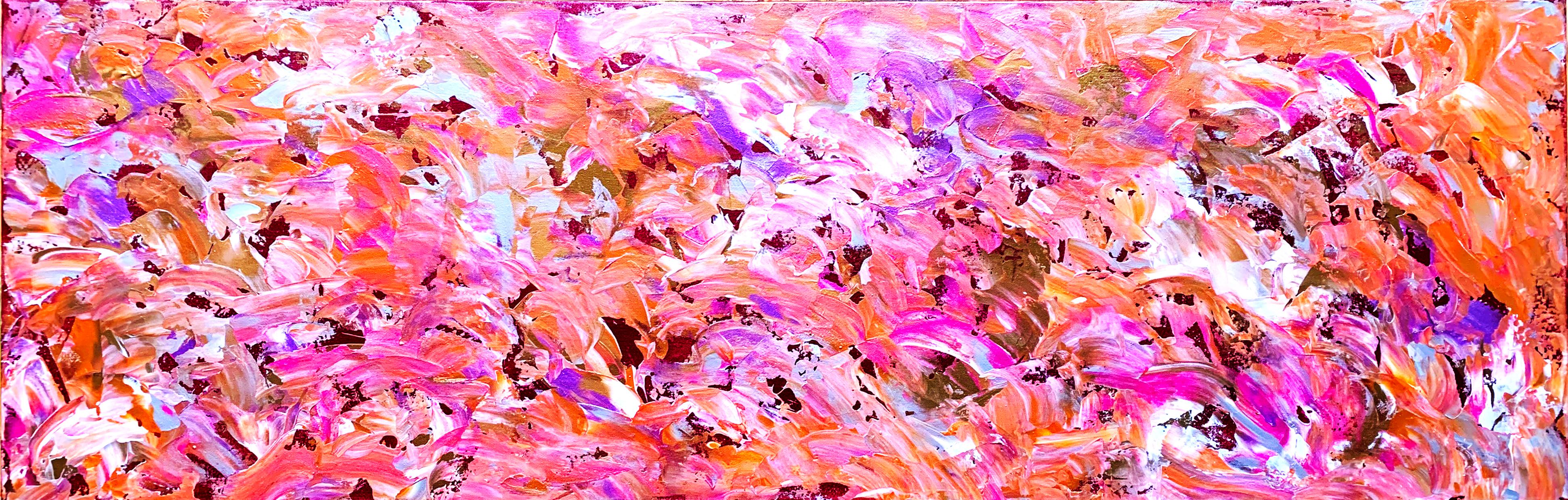 Estelle Asmodelle Interior Painting - Pink into Golden Embrace