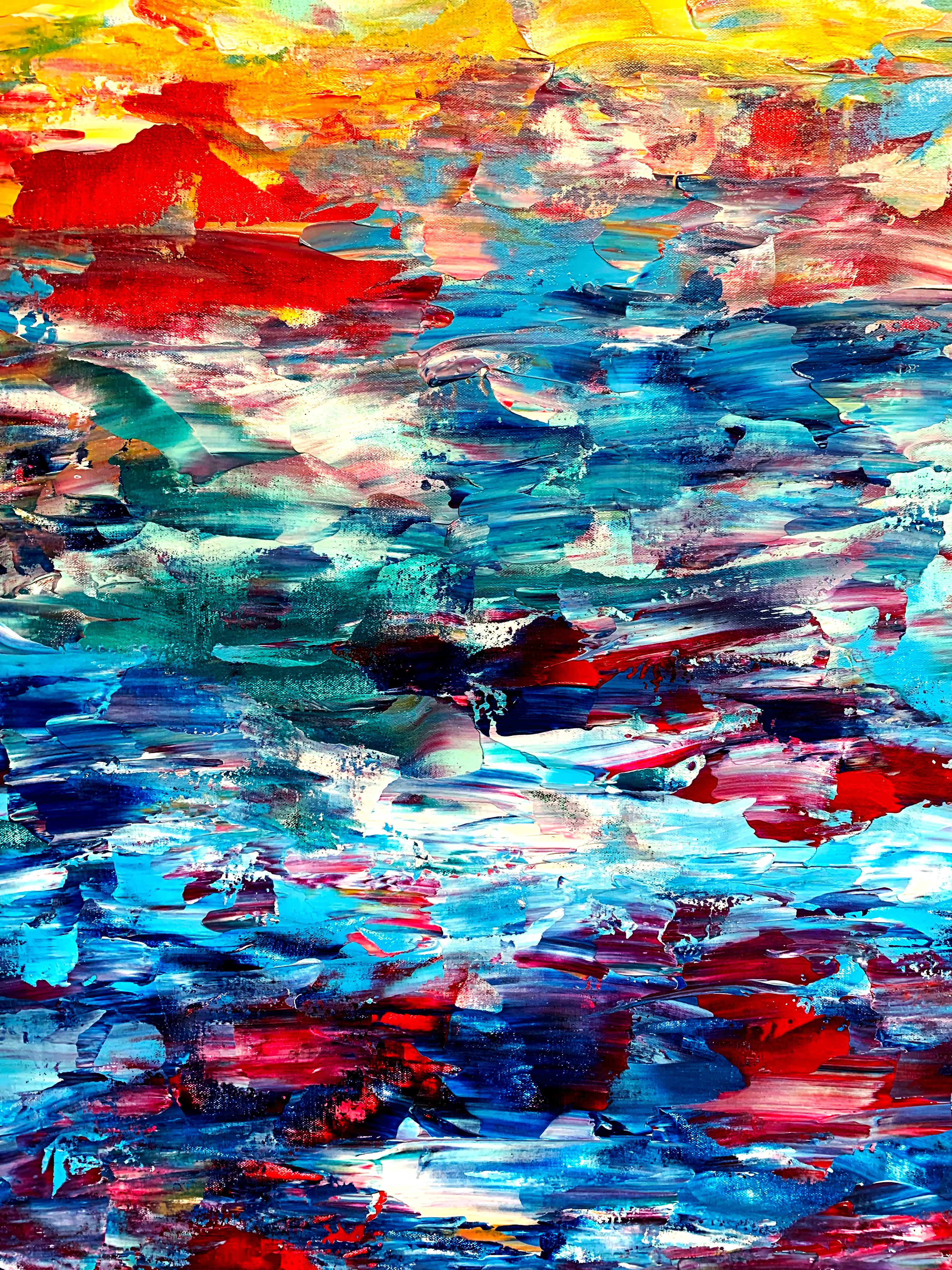 Reflections of a Lake - Abstract Expressionist Painting by Estelle Asmodelle