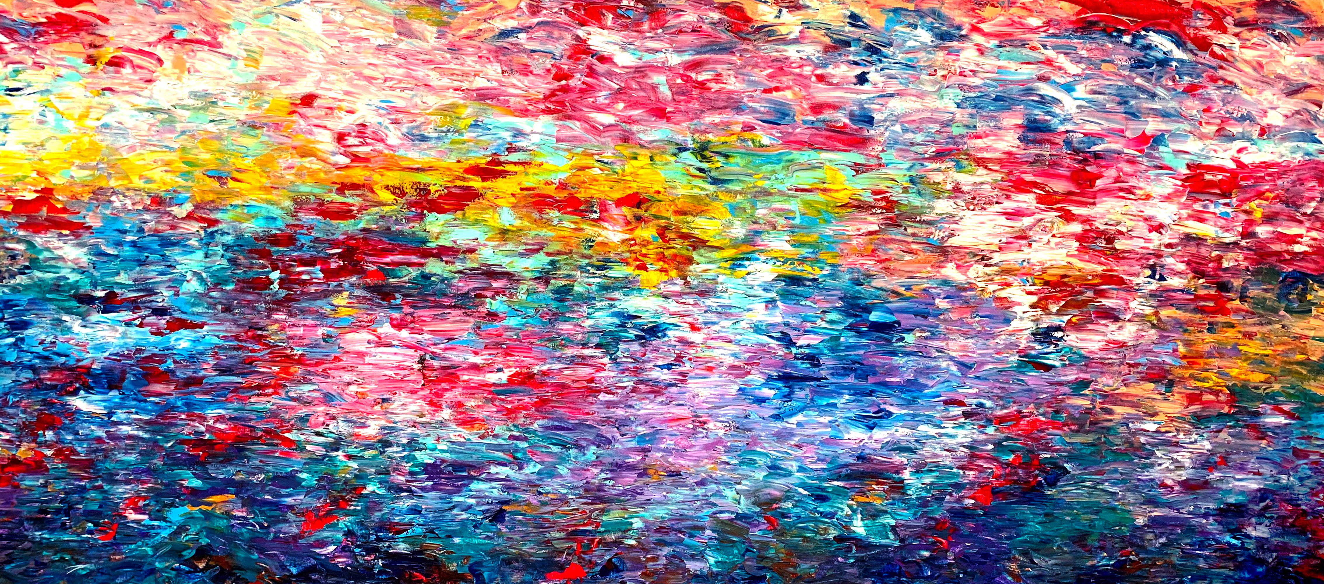 Estelle Asmodelle Abstract Painting - Reflections of a Lake
