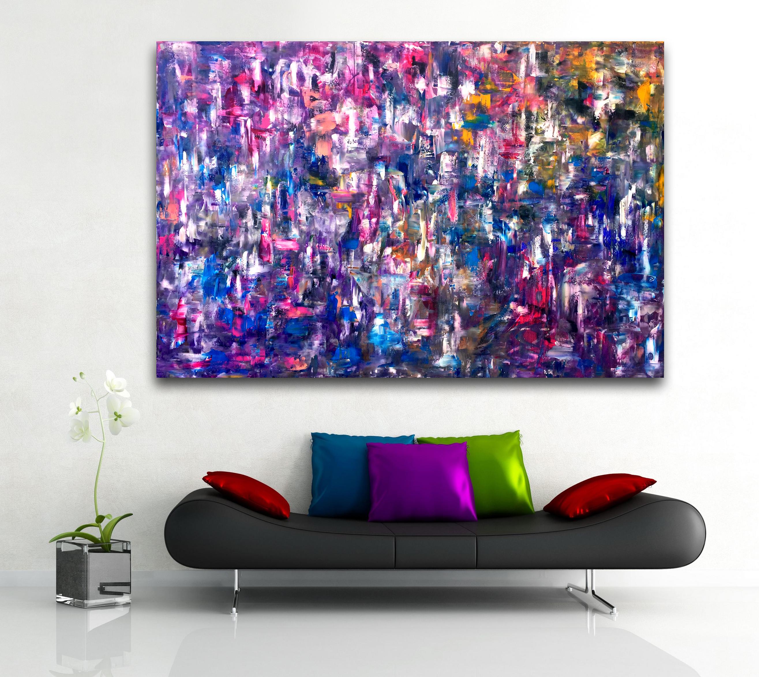 The Crush - Abstract Expressionist Painting by Estelle Asmodelle