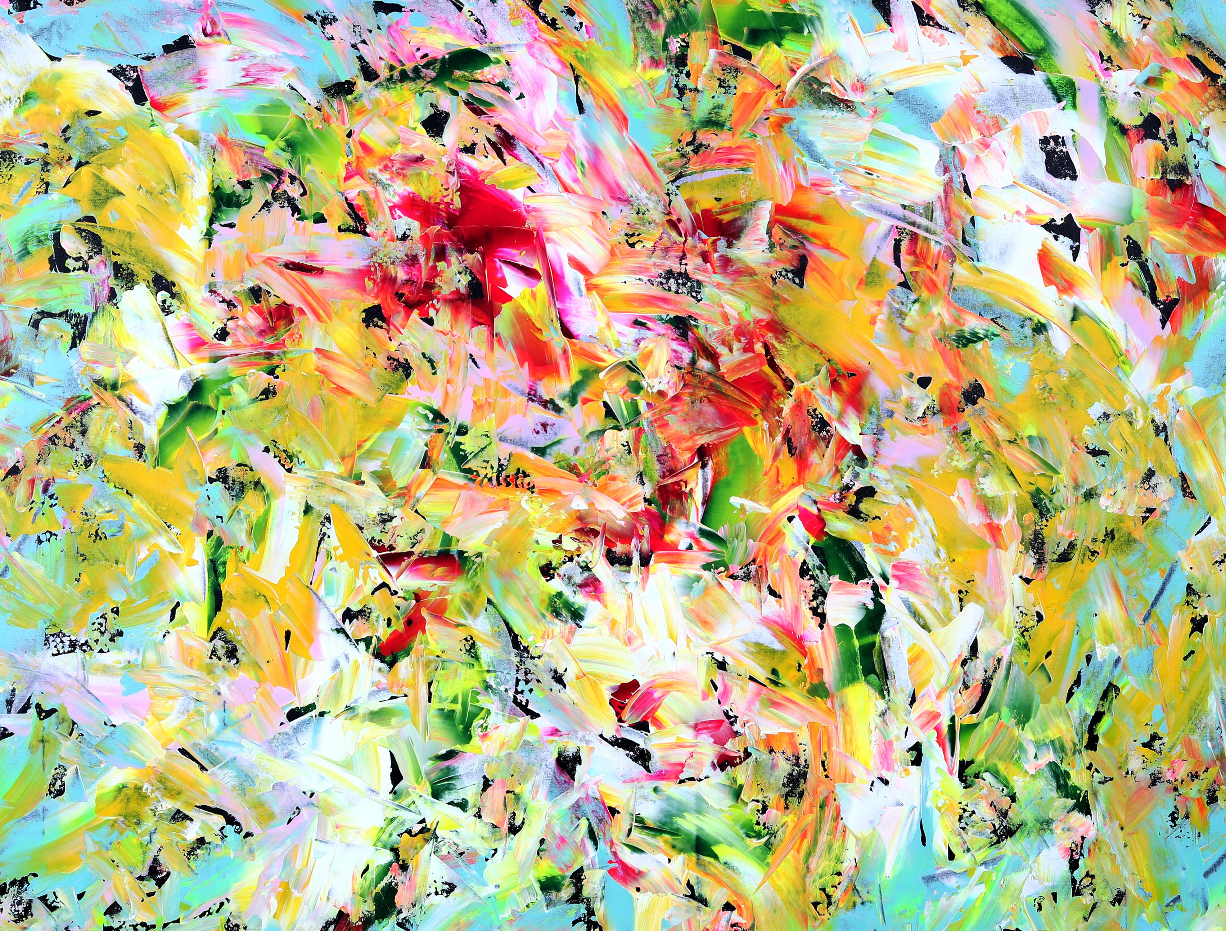 Estelle Asmodelle Abstract Painting - Tropical on Black