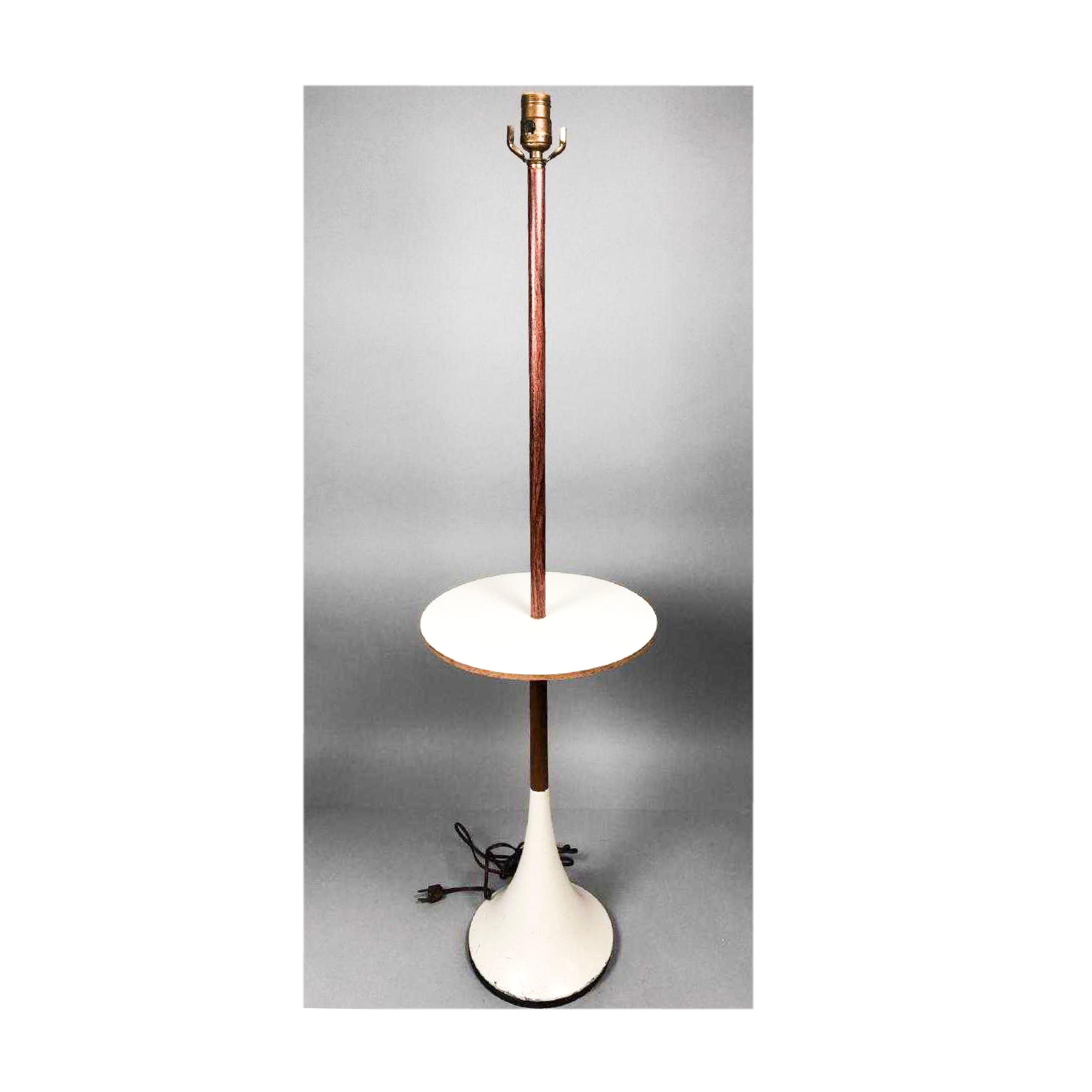 Estelle et Erwine Laverne pour Laverne originals - Lampe à pied Tulipe en bois de rose. Marque du fabricant sur le dessous. Exemple extrêmement rare d'une pièce de E & E Laverne qui inclut du bois de toute sorte (palissandre) à côté des matériaux