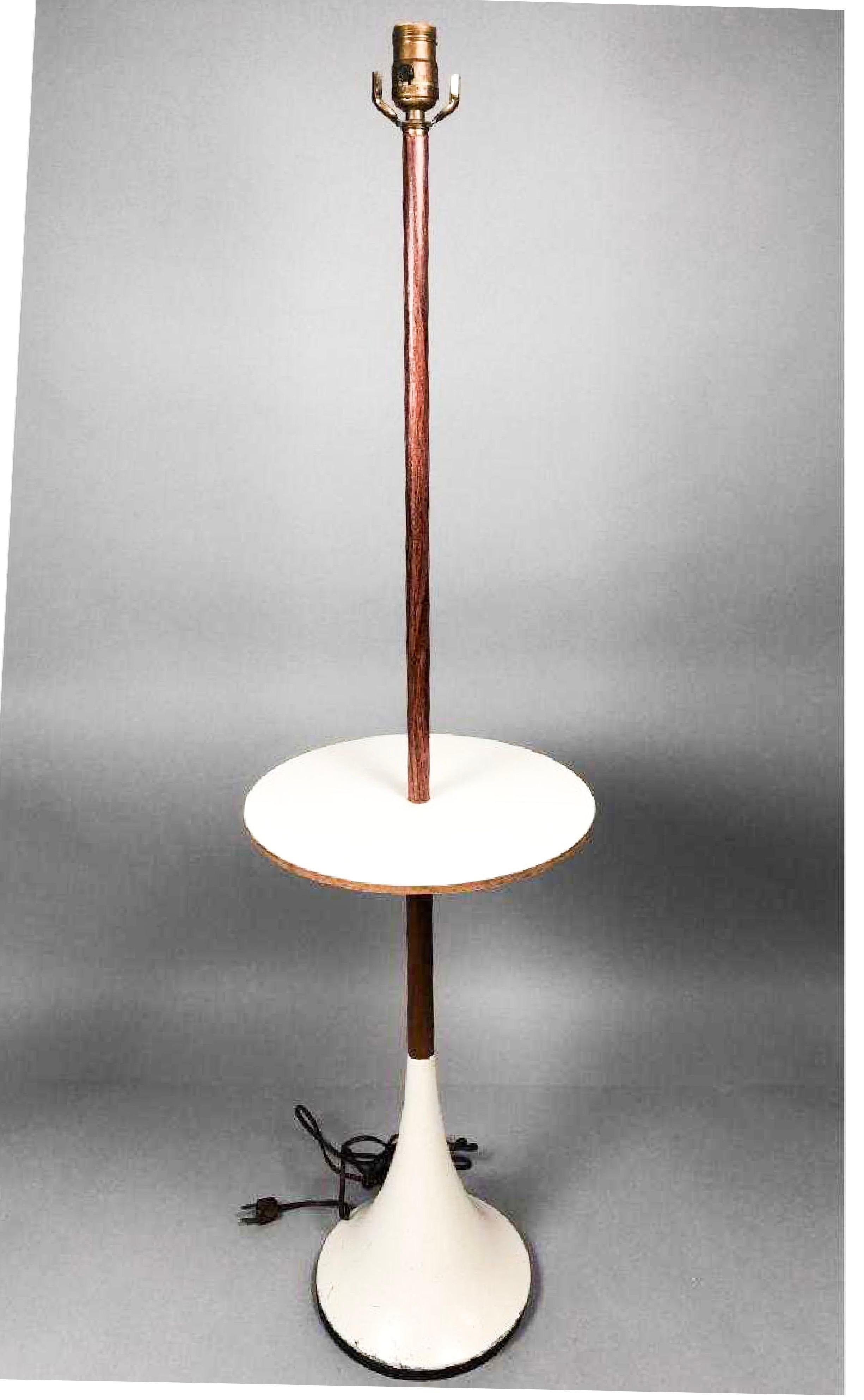 Mid-Century Modern Estelle & Esverne Laverne Originals Modernity Rosewood Lamp Table Floor White 1950s en vente