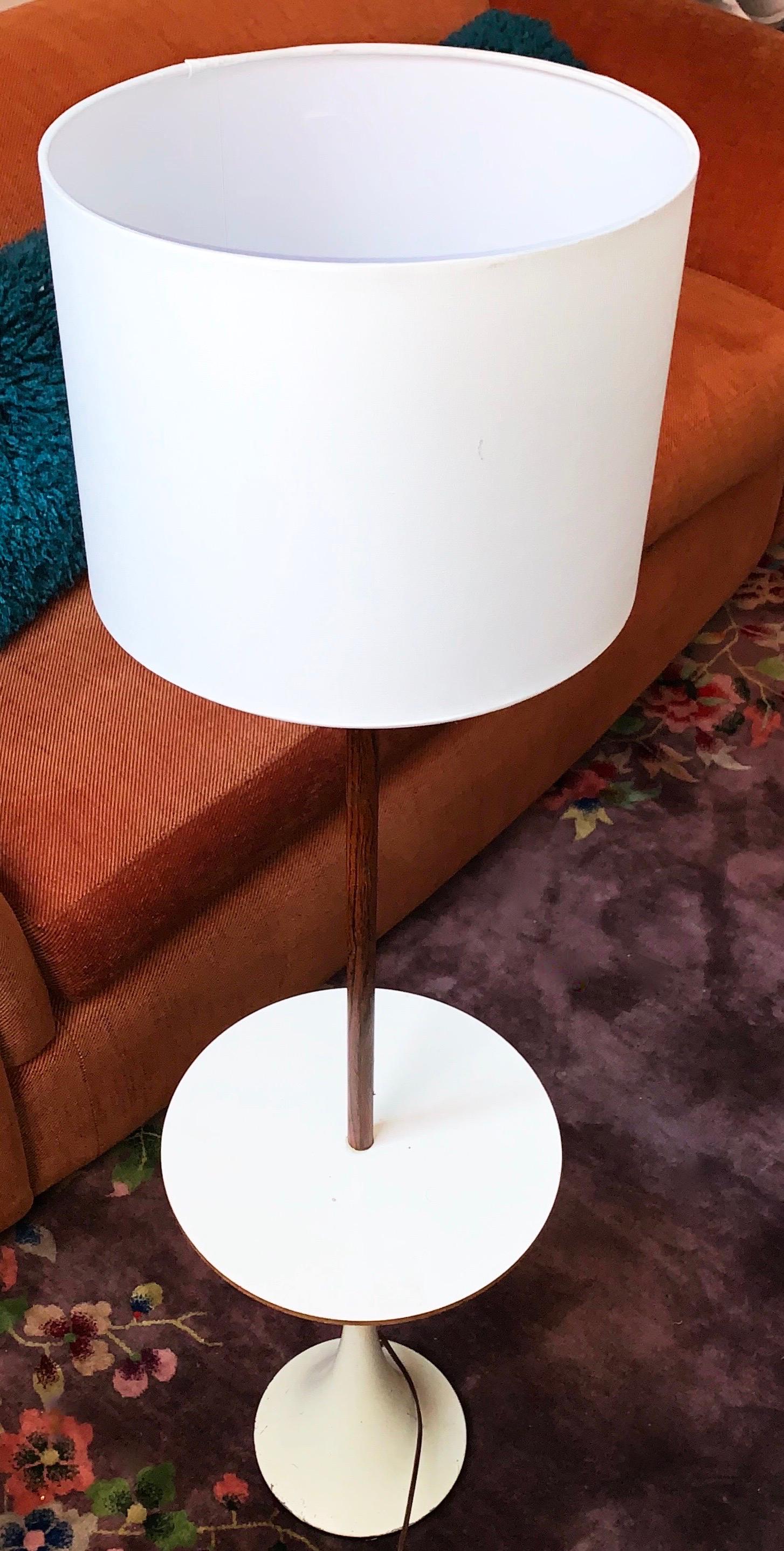Américain Estelle & Esverne Laverne Originals Modernity Rosewood Lamp Table Floor White 1950s en vente